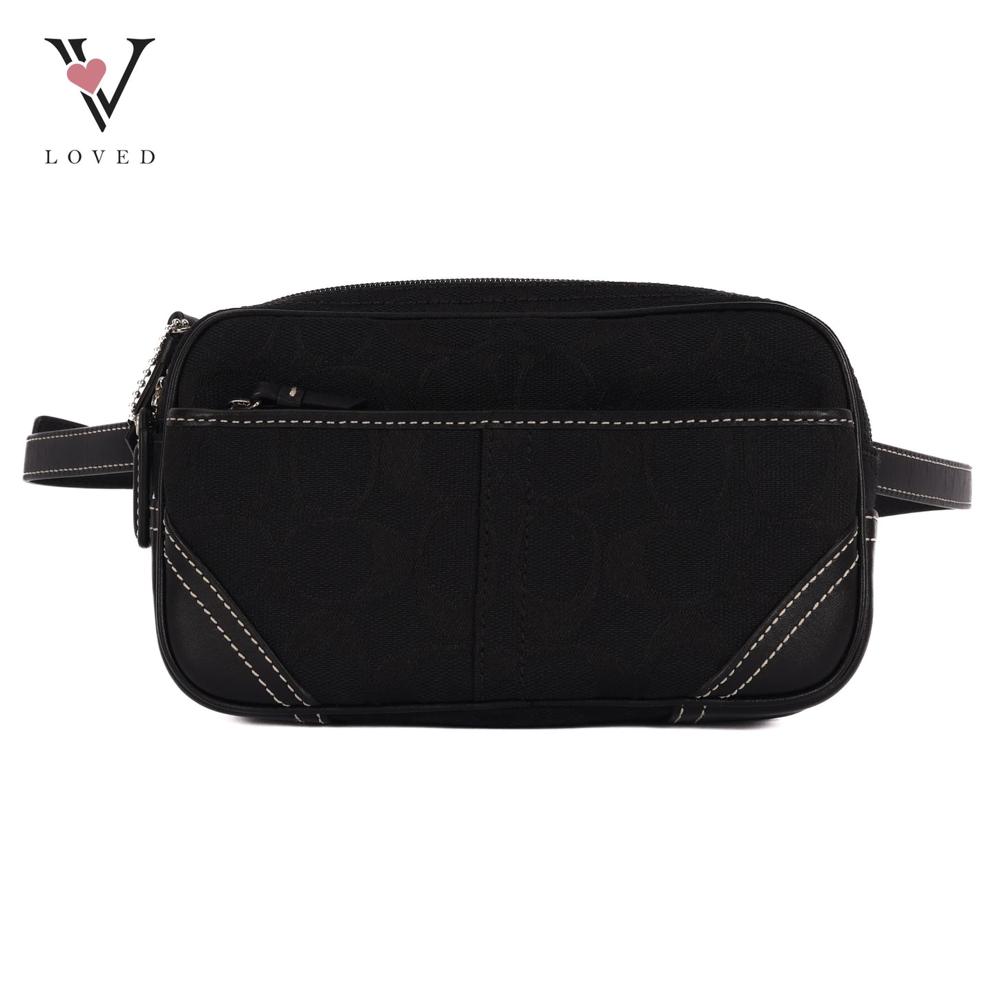 Waist Bag In Canvas Black Full Pattern