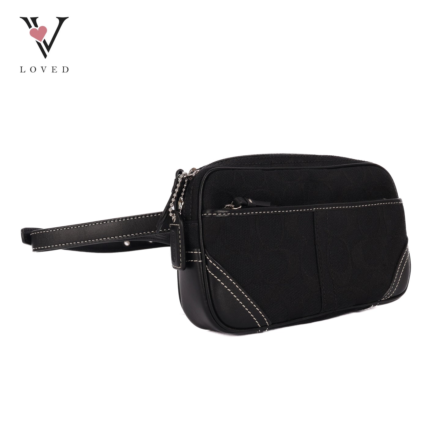 Waist Bag In Canvas Black Full Pattern