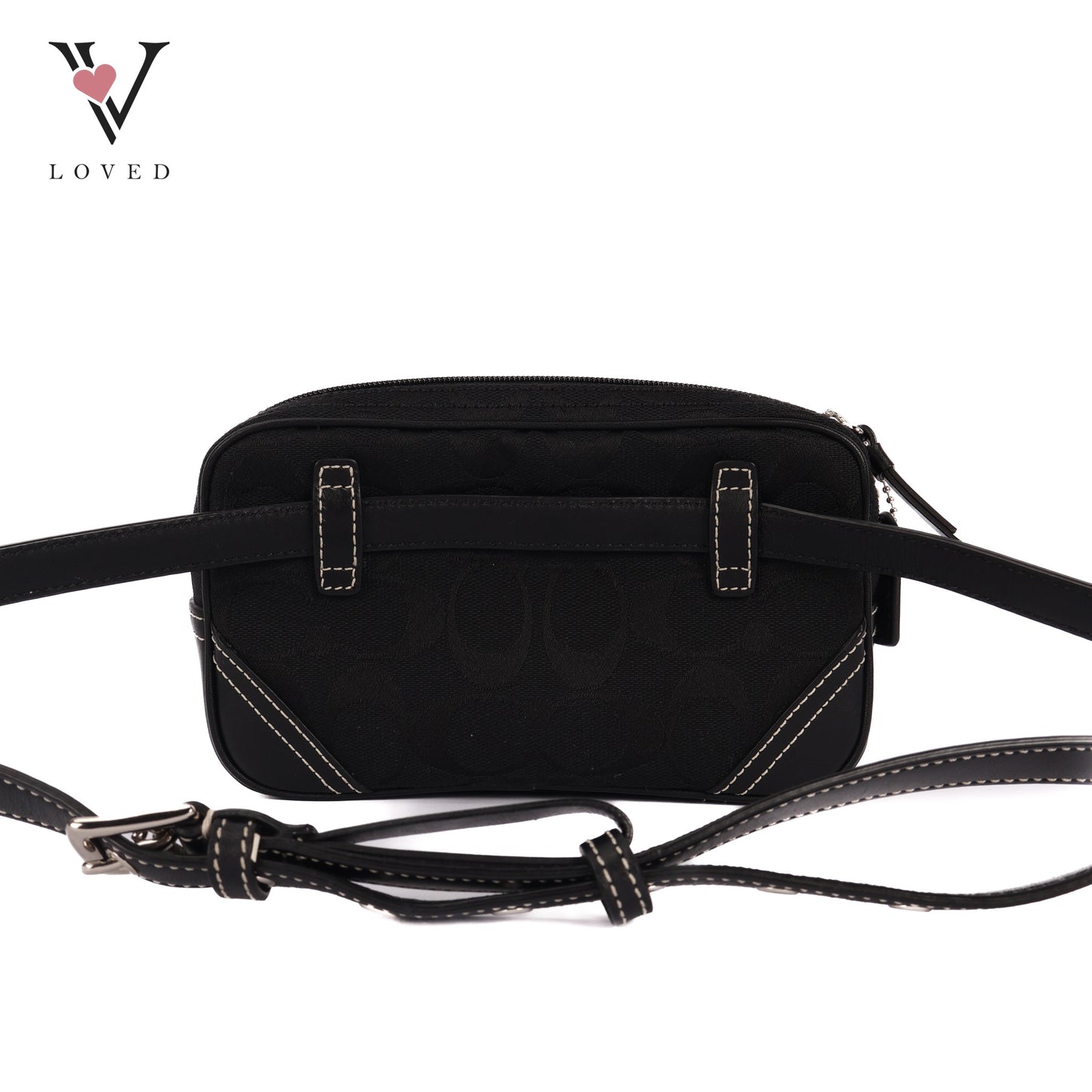 Waist Bag In Canvas Black Full Pattern
