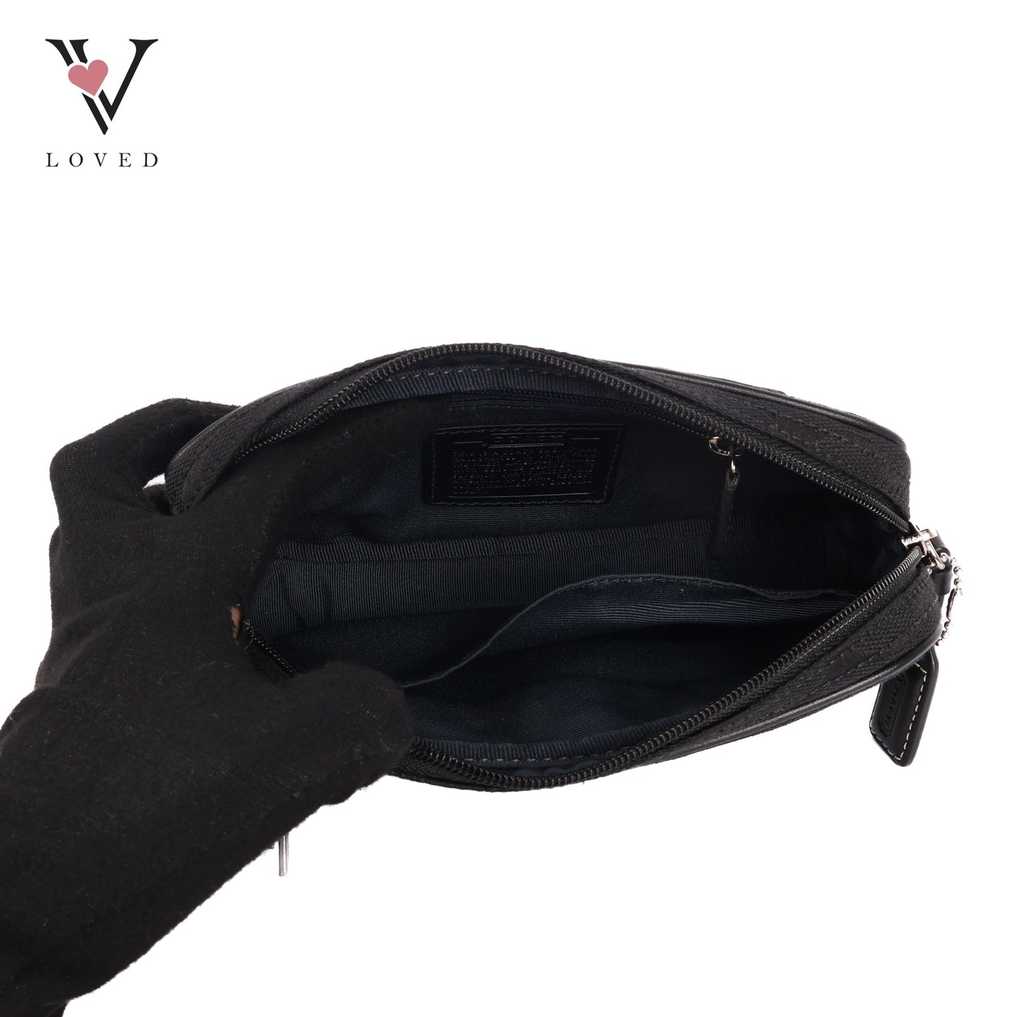 Waist Bag In Canvas Black Full Pattern