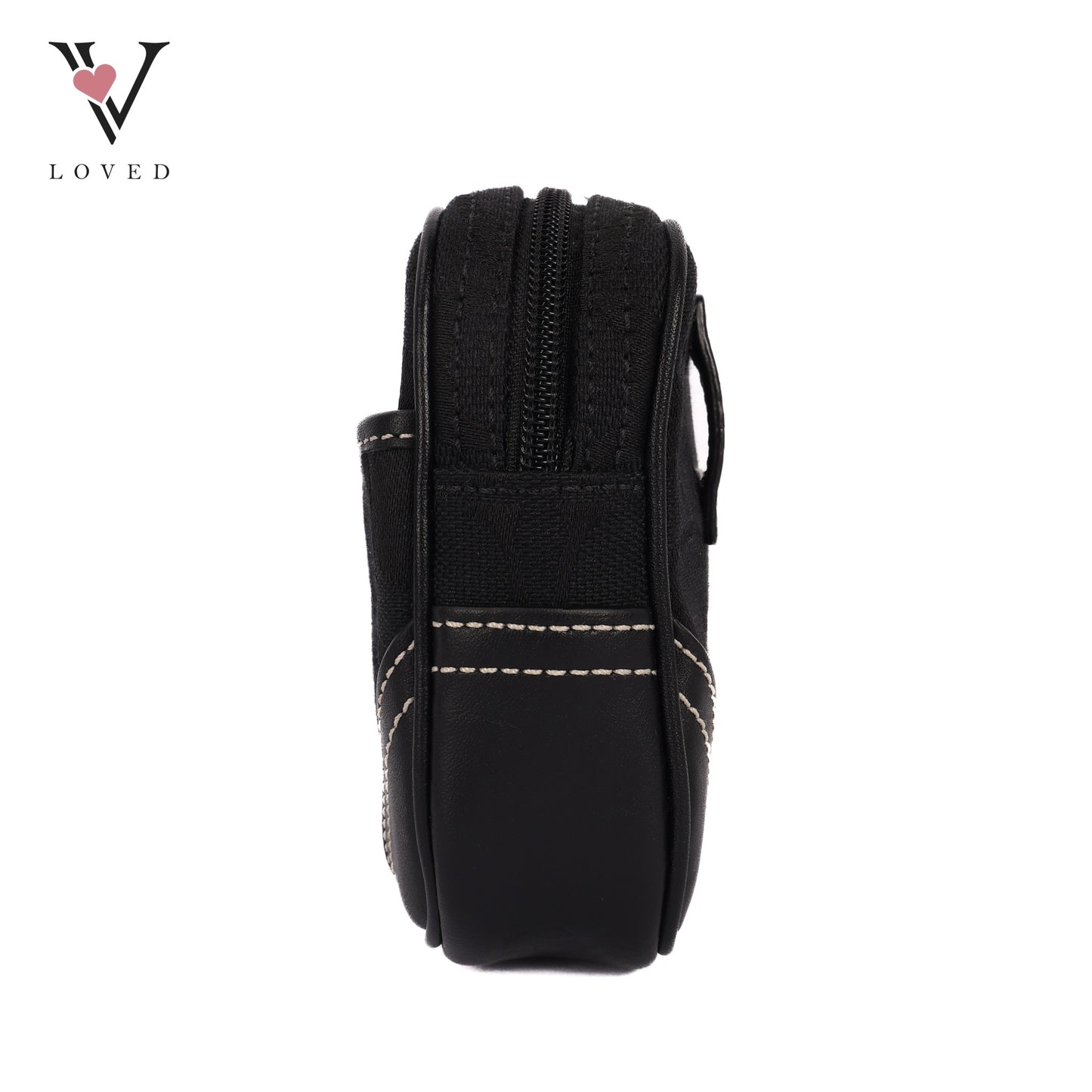 Waist Bag In Canvas Black Full Pattern