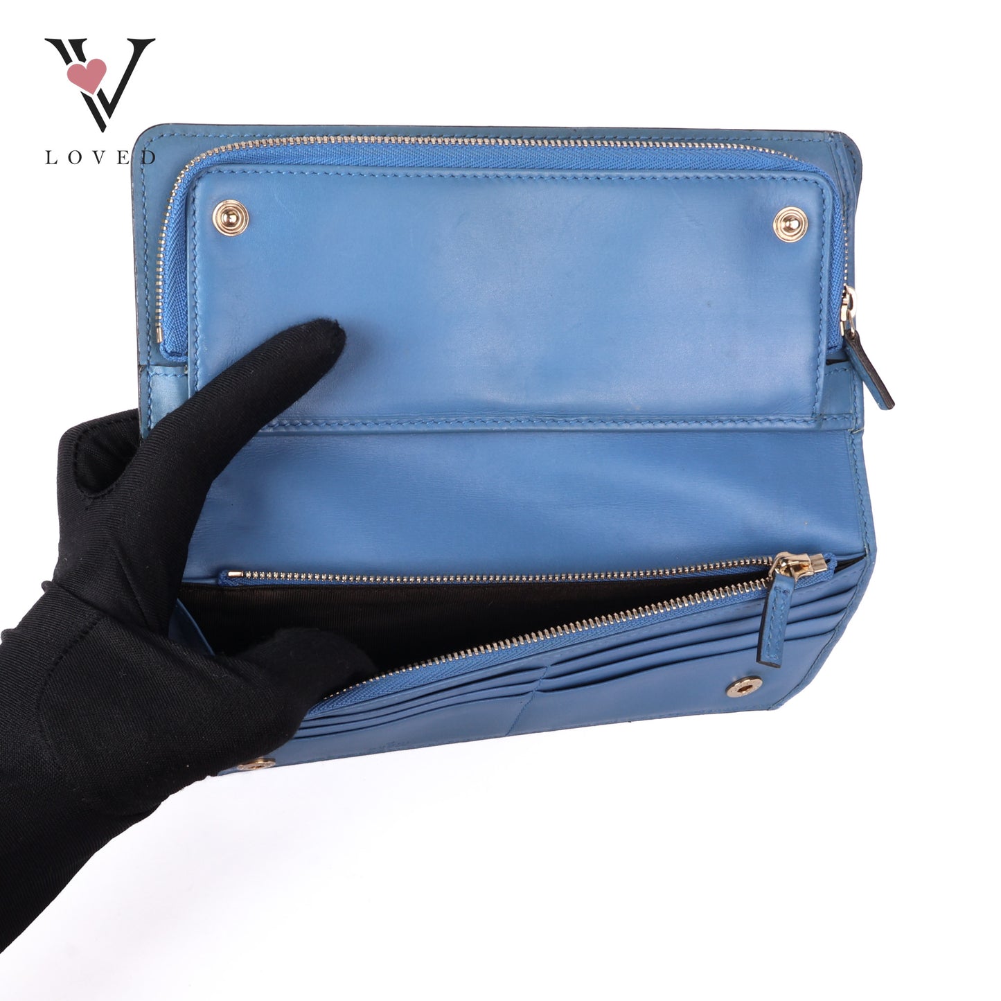 GG Marmont Bi-Color Zip Around Long Wallet