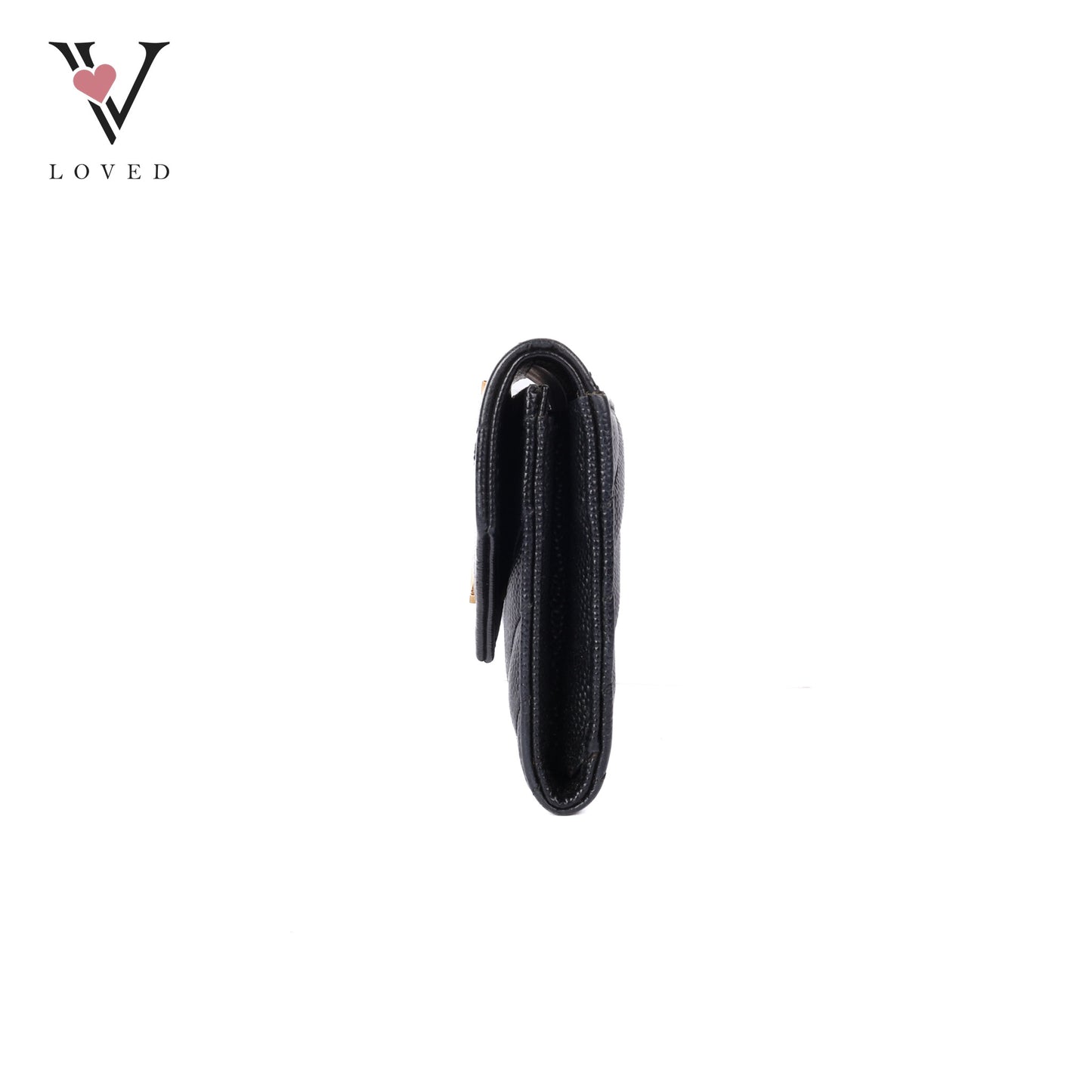 Black Grain De Poudre Cassandre Matelasse Small Envelope Wallet