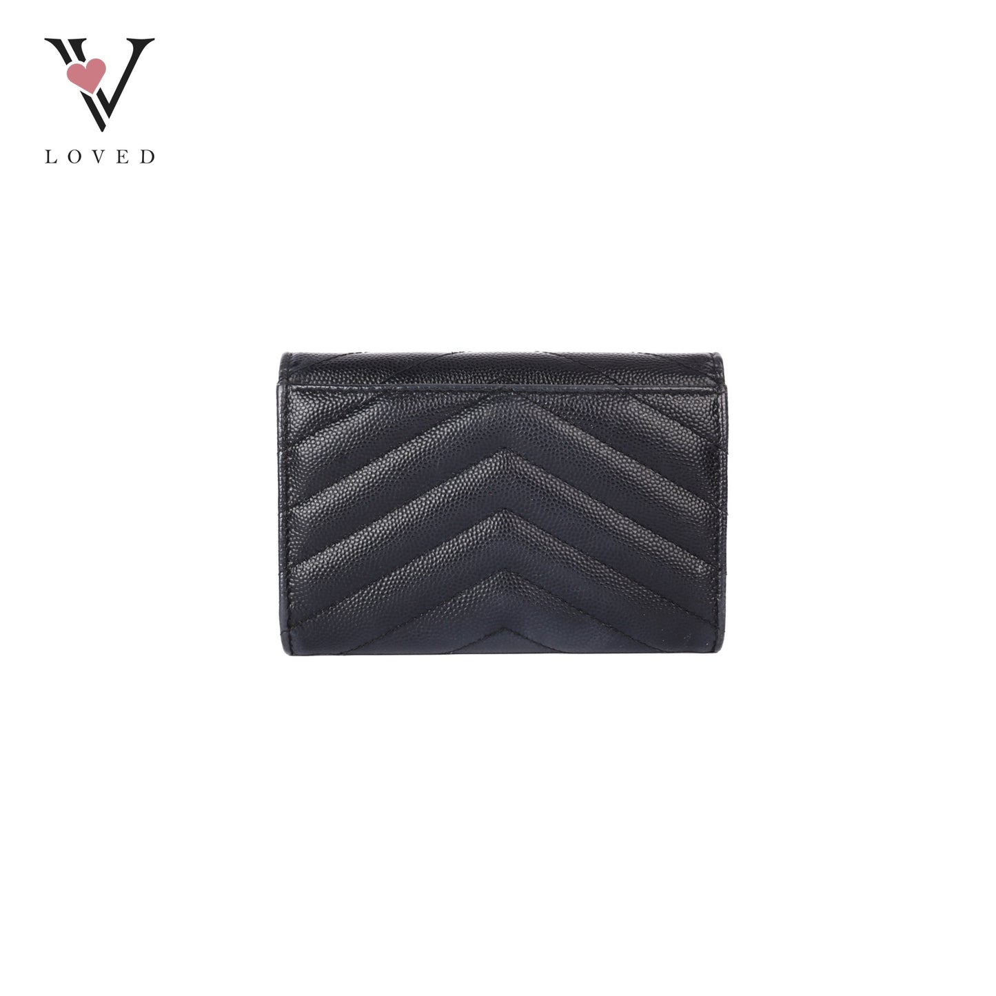Black Grain De Poudre Cassandre Matelasse Small Envelope Wallet
