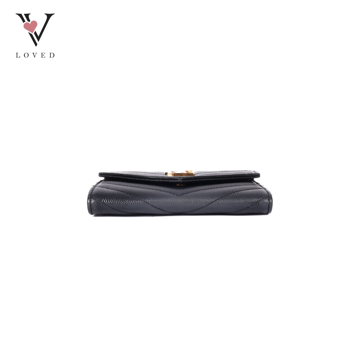 Black Grain De Poudre Cassandre Matelasse Small Envelope Wallet