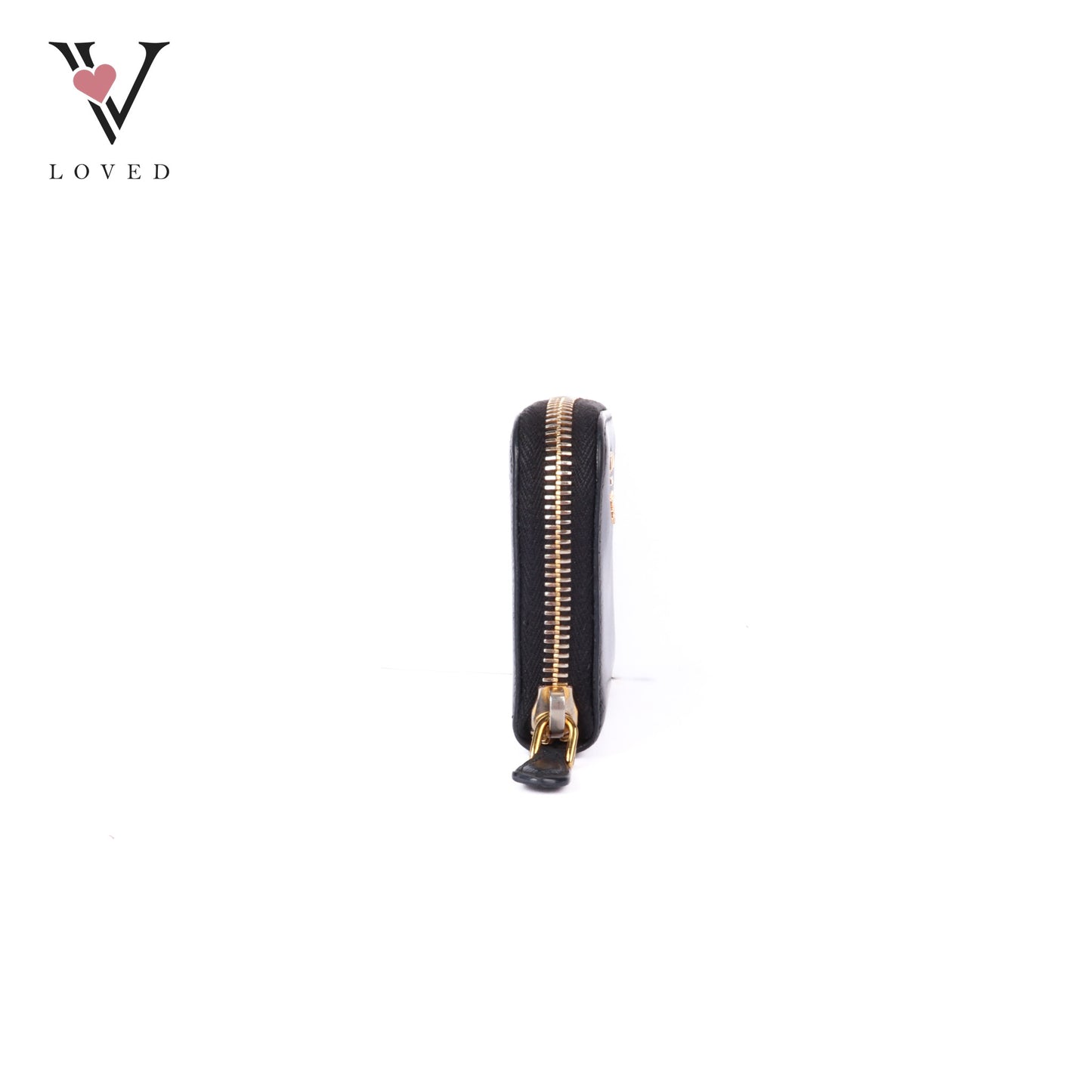 Black Saffiano Zip Around Compact Wallet