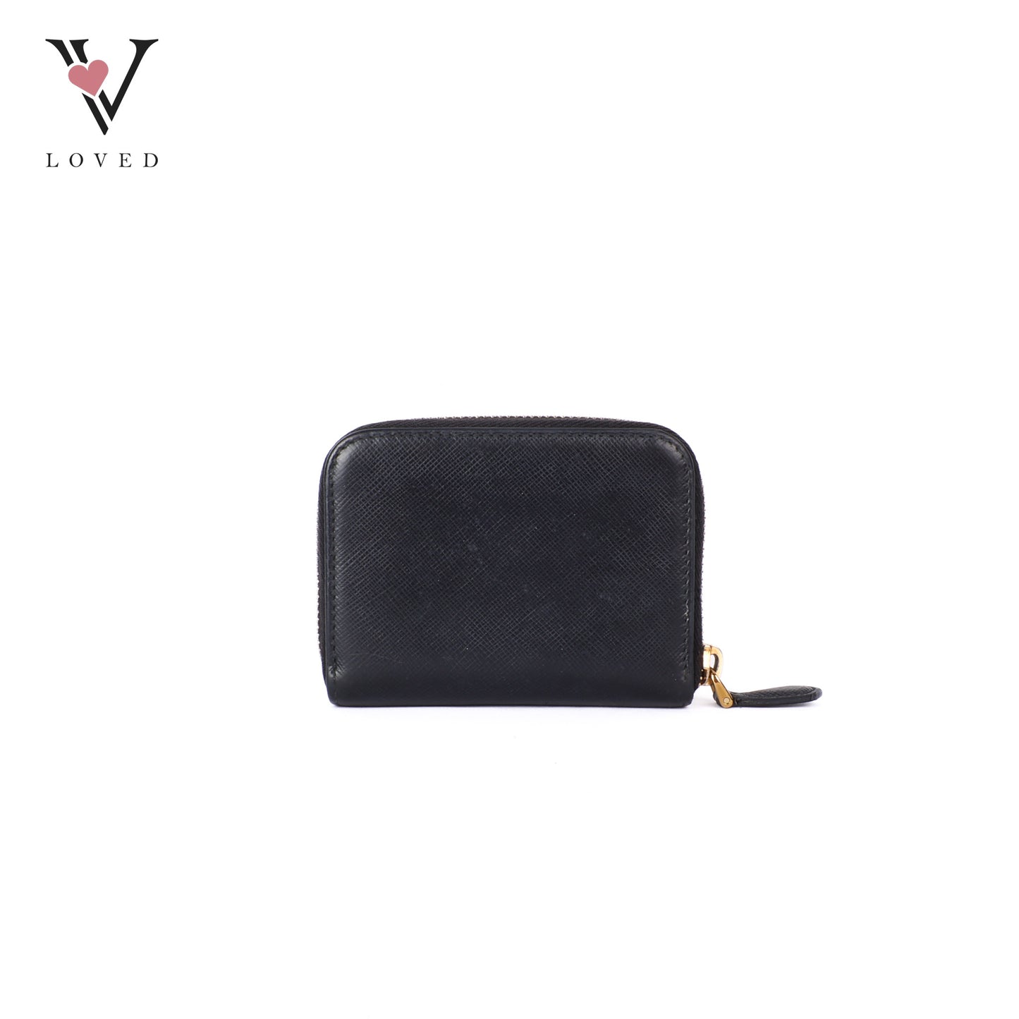 Black Saffiano Zip Around Compact Wallet