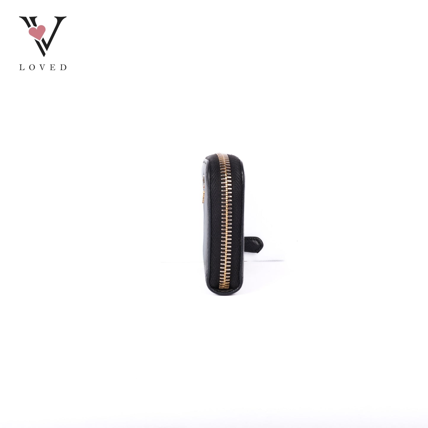 Black Saffiano Zip Around Compact Wallet