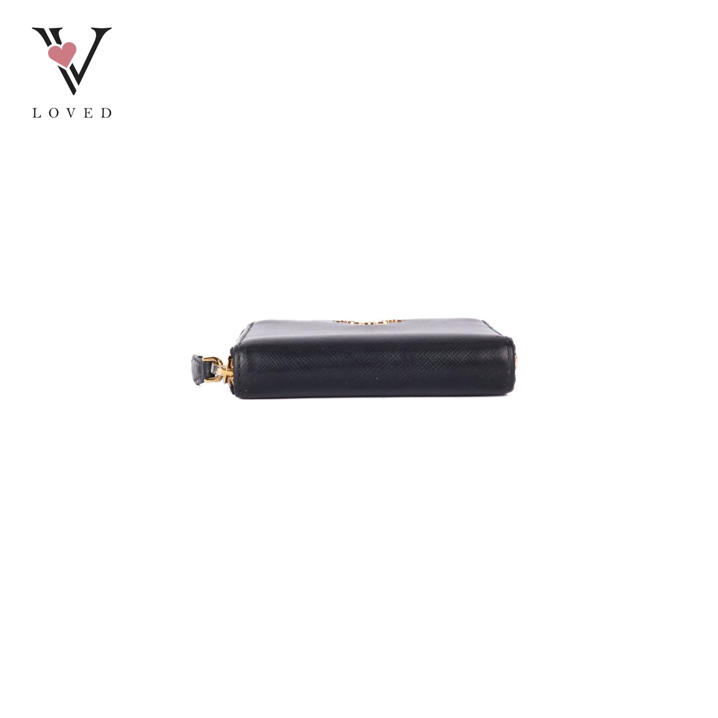 Black Saffiano Zip Around Compact Wallet