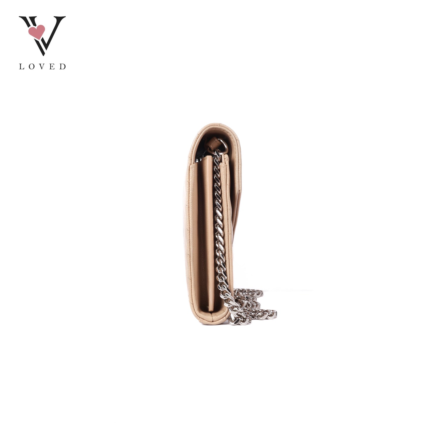 Cassandre Envelope Chain Wallet In Grain De Poudre Leather
