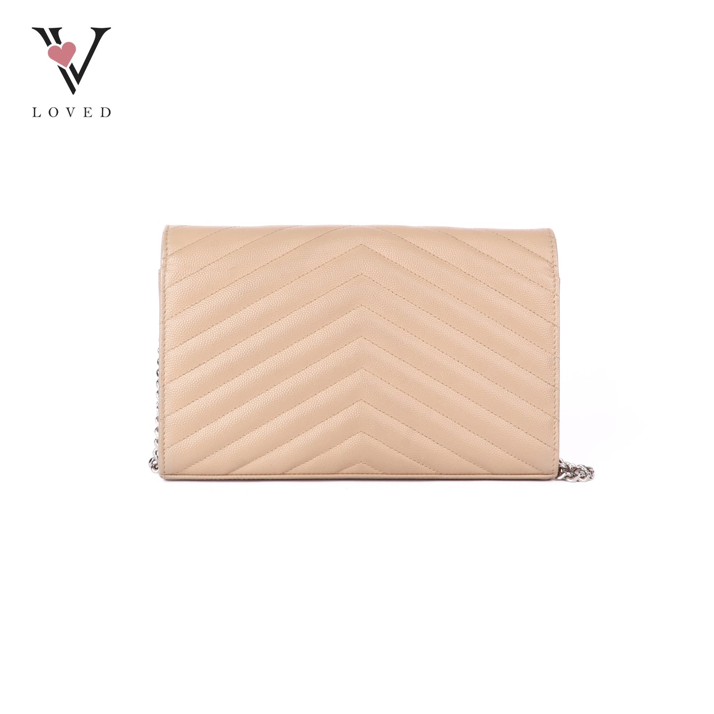 Cassandre Envelope Chain Wallet In Grain De Poudre Leather