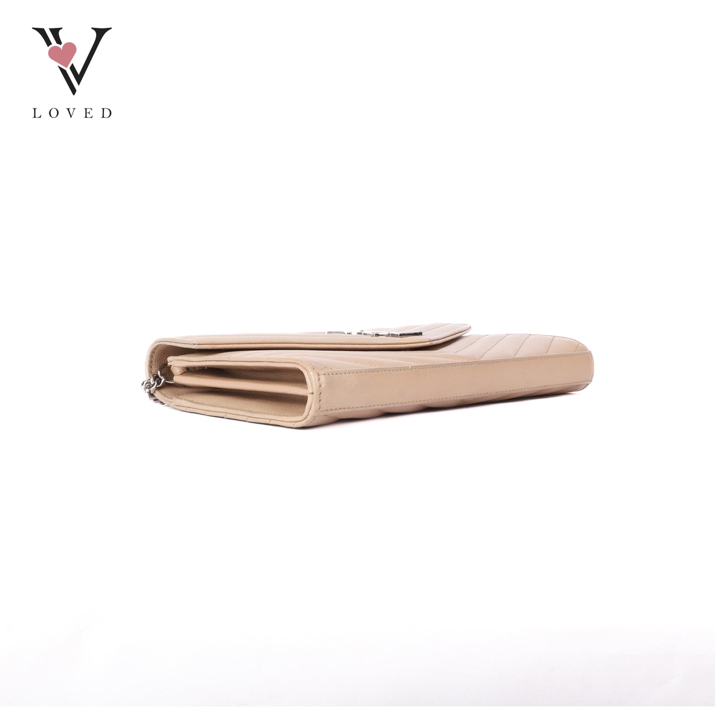 Cassandre Envelope Chain Wallet In Grain De Poudre Leather