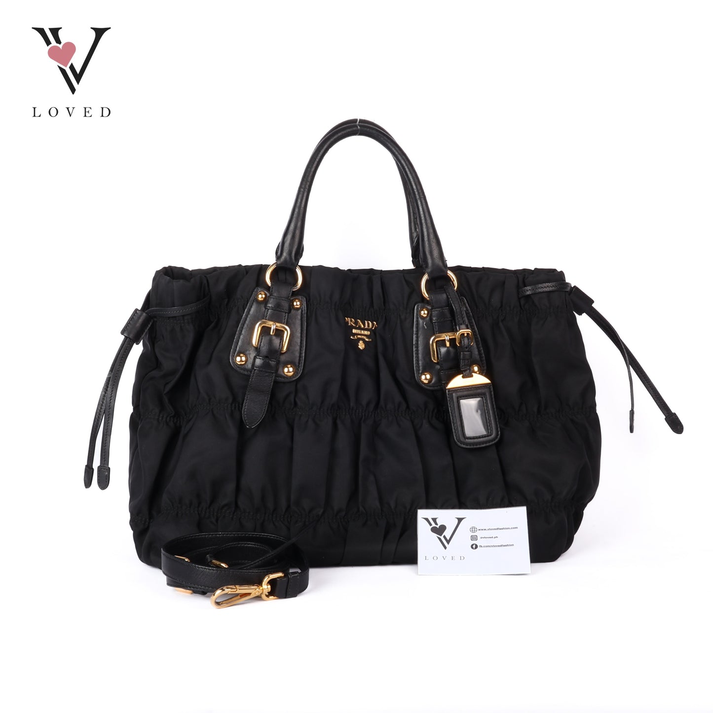 Black Tessuto Nylon Gauffre Tote Bag