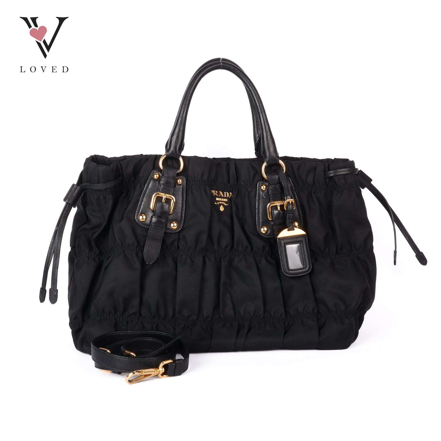 Black Tessuto Nylon Gauffre Tote Bag