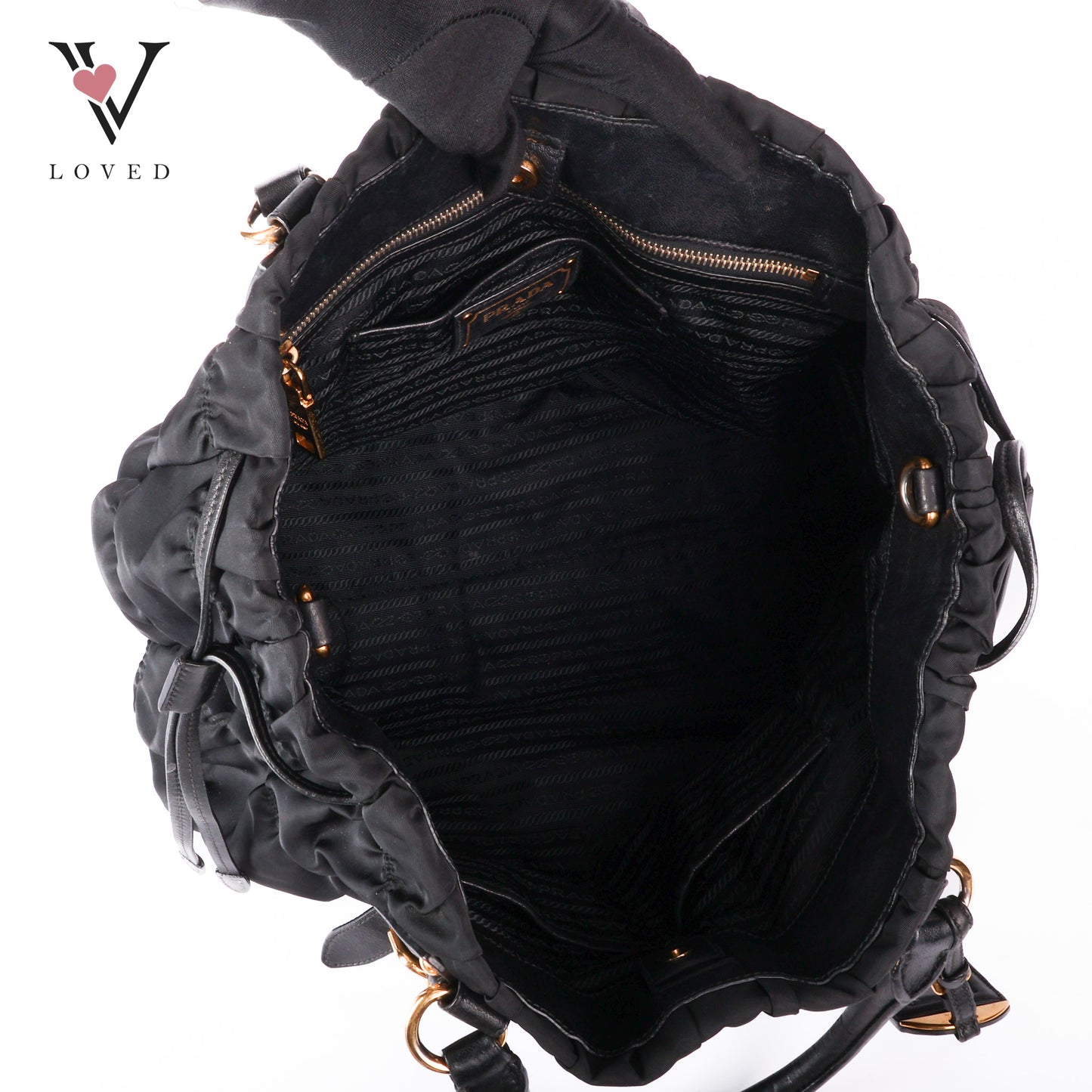 Black Tessuto Nylon Gauffre Tote Bag