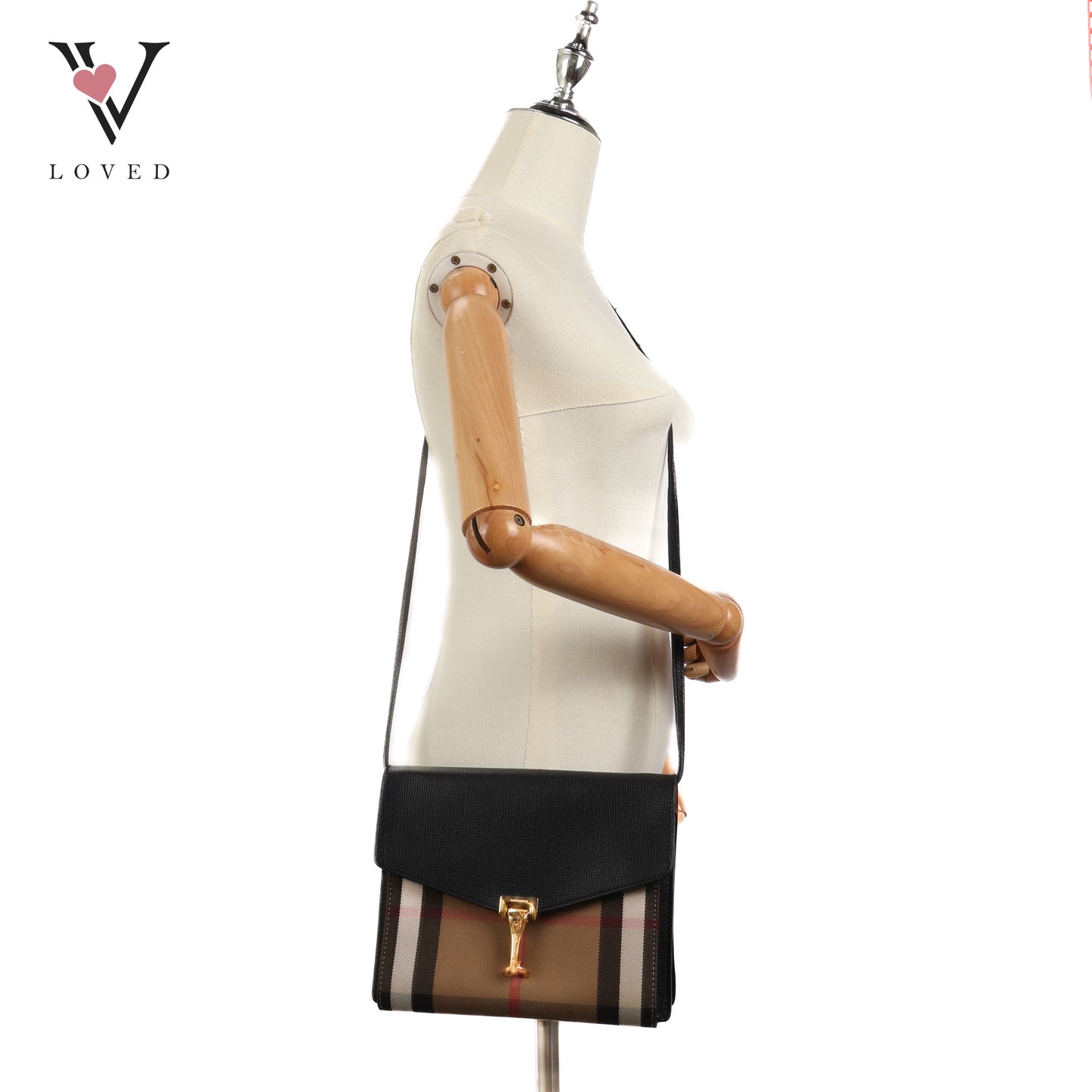 Macken In Small House Check And Black Derby Calfskin Crossbody Bag