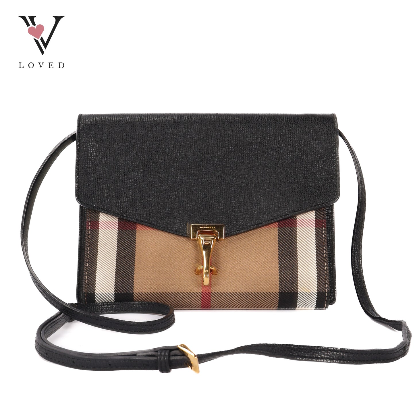 Macken In Small House Check And Black Derby Calfskin Crossbody Bag