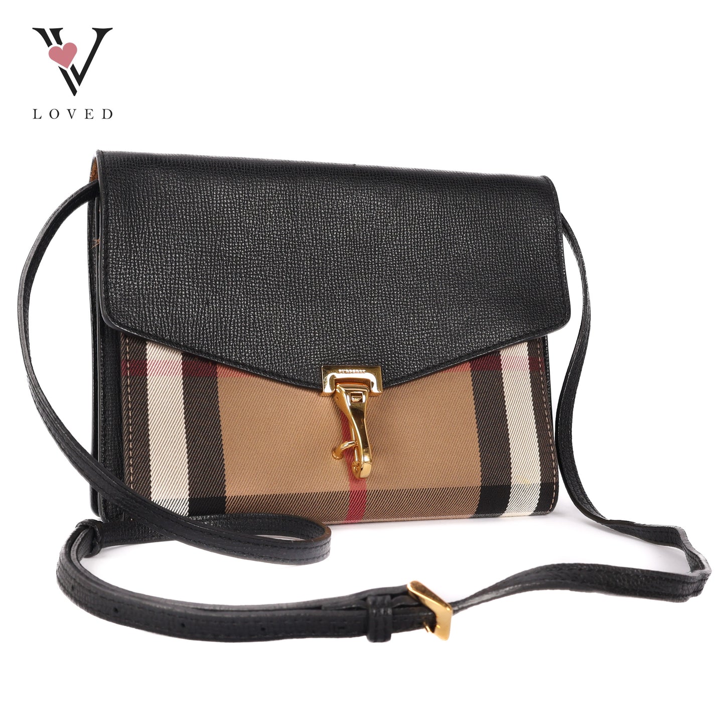 Macken In Small House Check And Black Derby Calfskin Crossbody Bag