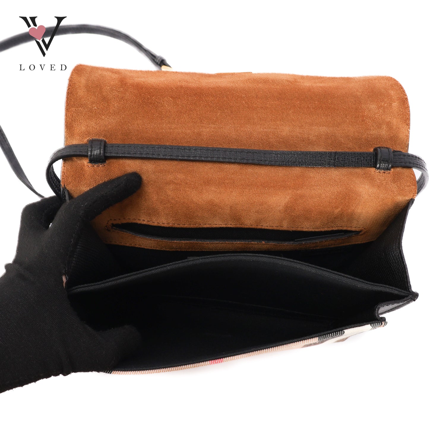 Macken In Small House Check And Black Derby Calfskin Crossbody Bag