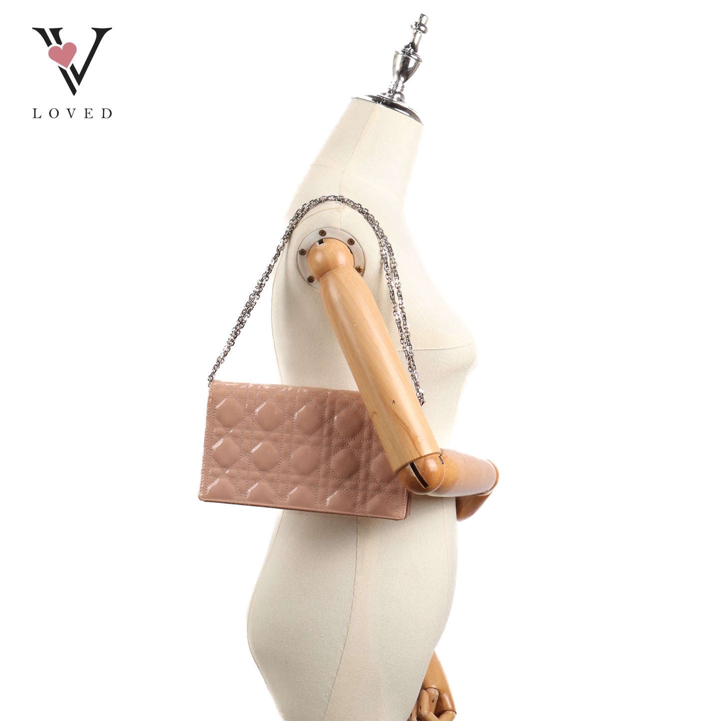 Lady Dior Rendezvous Wallet On Chain in Pink Patent Cannage Leather