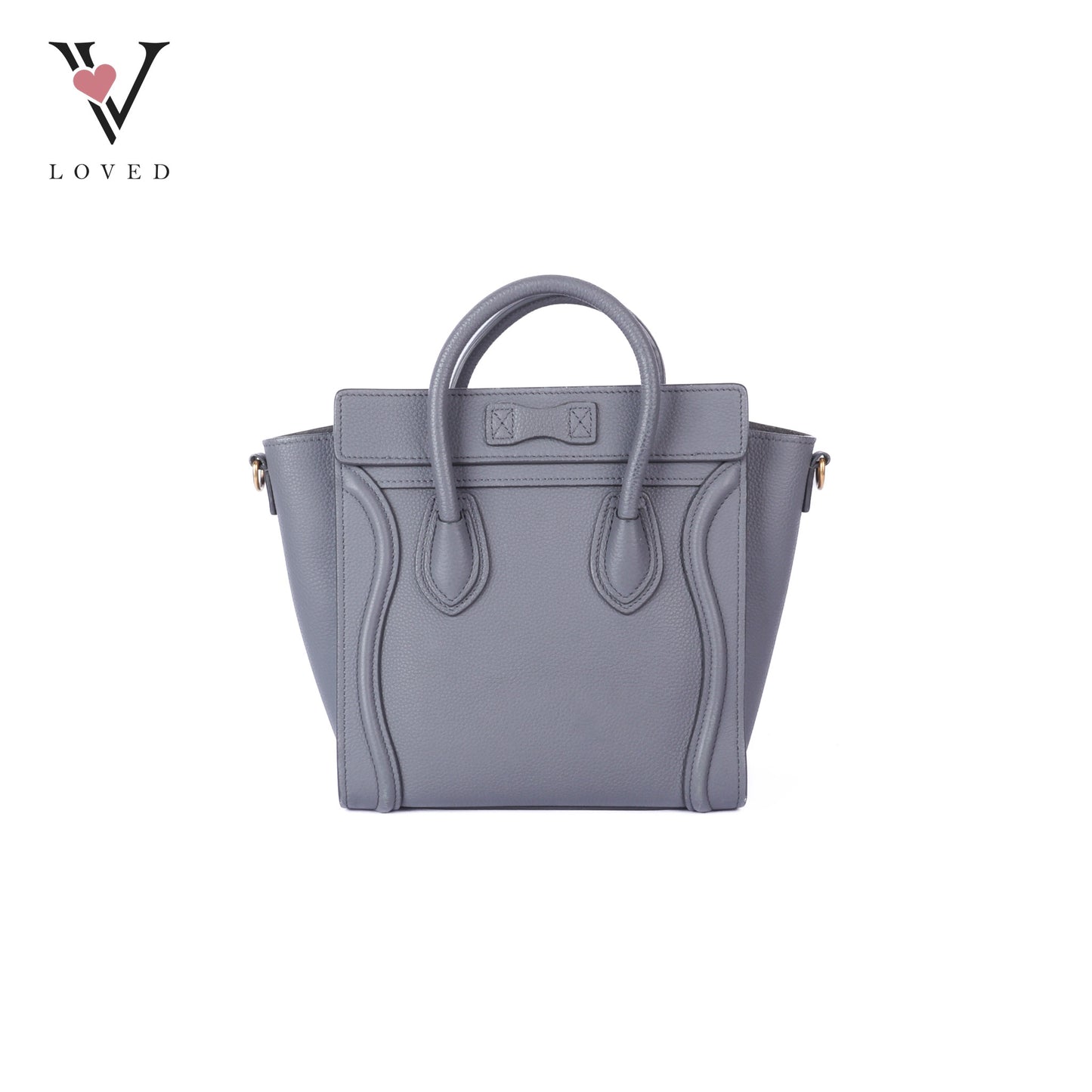 Drummed Calfskin Luggage Nano Kohl