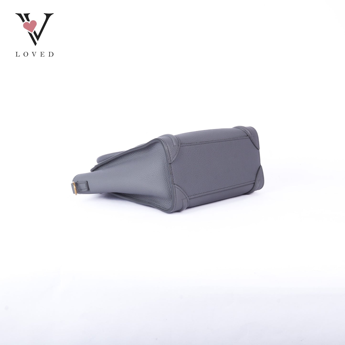 Drummed Calfskin Luggage Nano Kohl