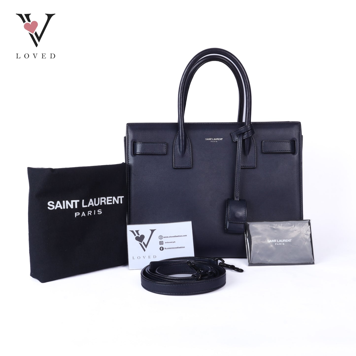 Sac De Jour Baby Black Leather Tote Bag