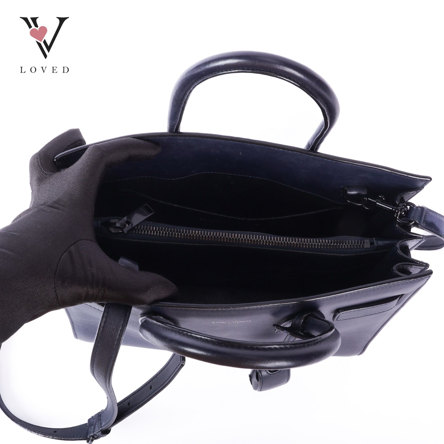 Sac De Jour Baby Black Leather Tote Bag