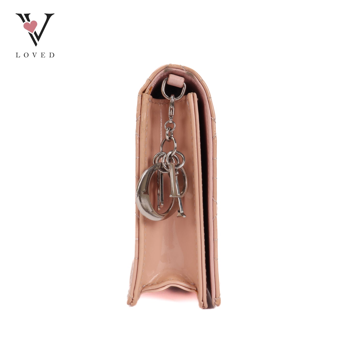 Lady Dior Rendezvous Wallet On Chain in Pink Patent Cannage Leather