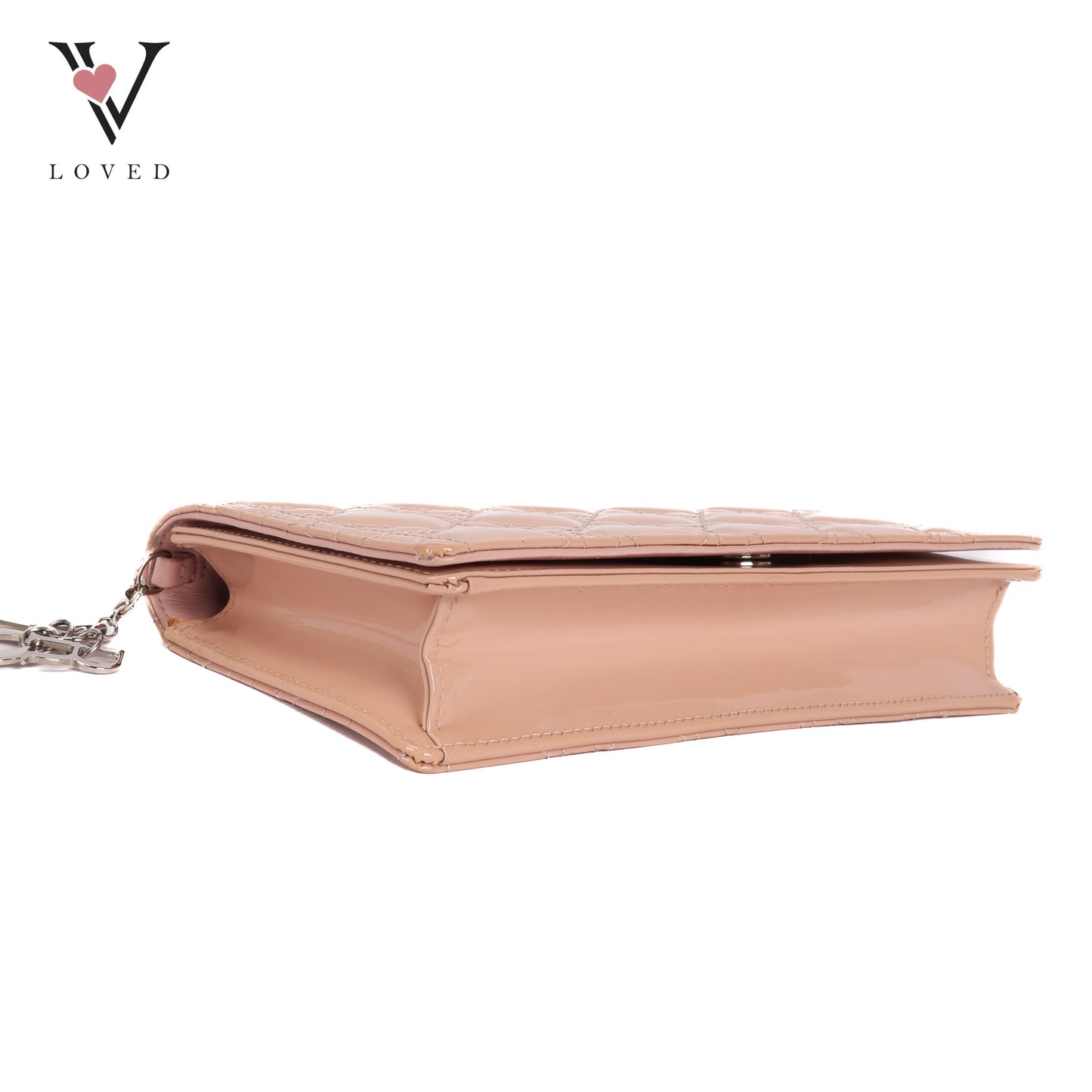 Lady Dior Rendezvous Wallet On Chain in Pink Patent Cannage Leather