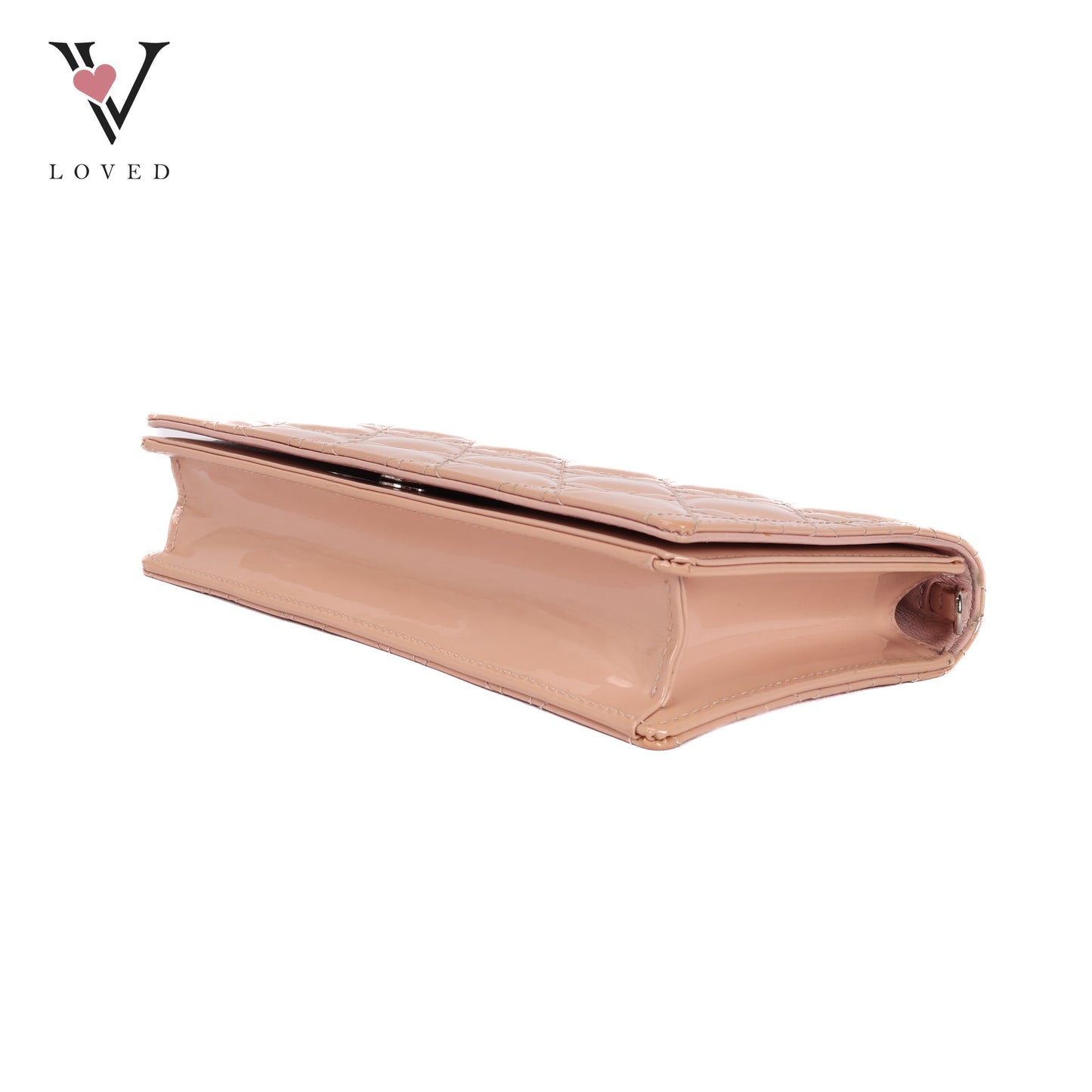Lady Dior Rendezvous Wallet On Chain in Pink Patent Cannage Leather