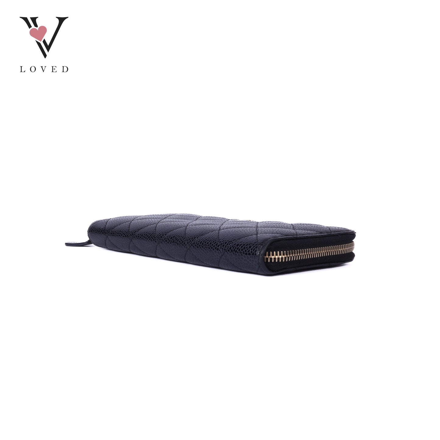 Quilted Caviar Zip Wallet