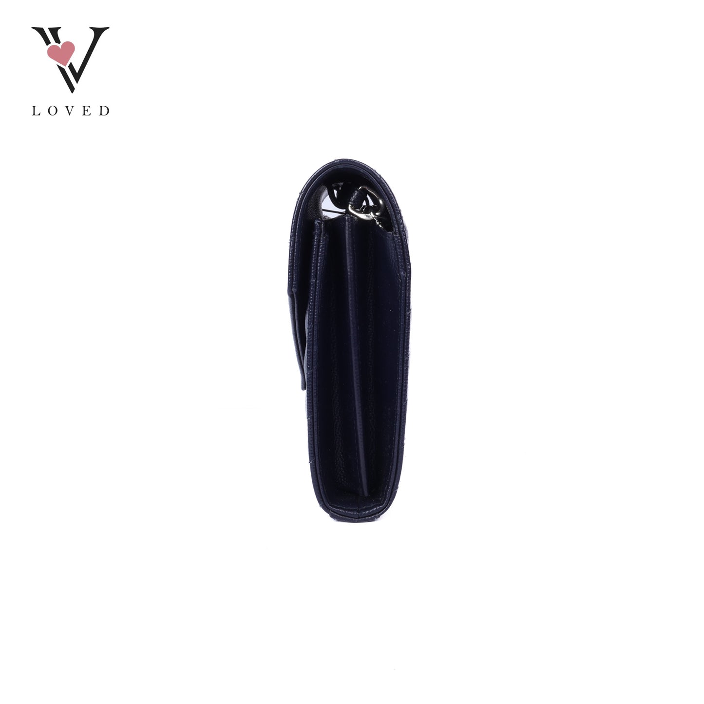 Dark Blue Cassandre Envelope Chain Wallet In Grain De Poudre Leather