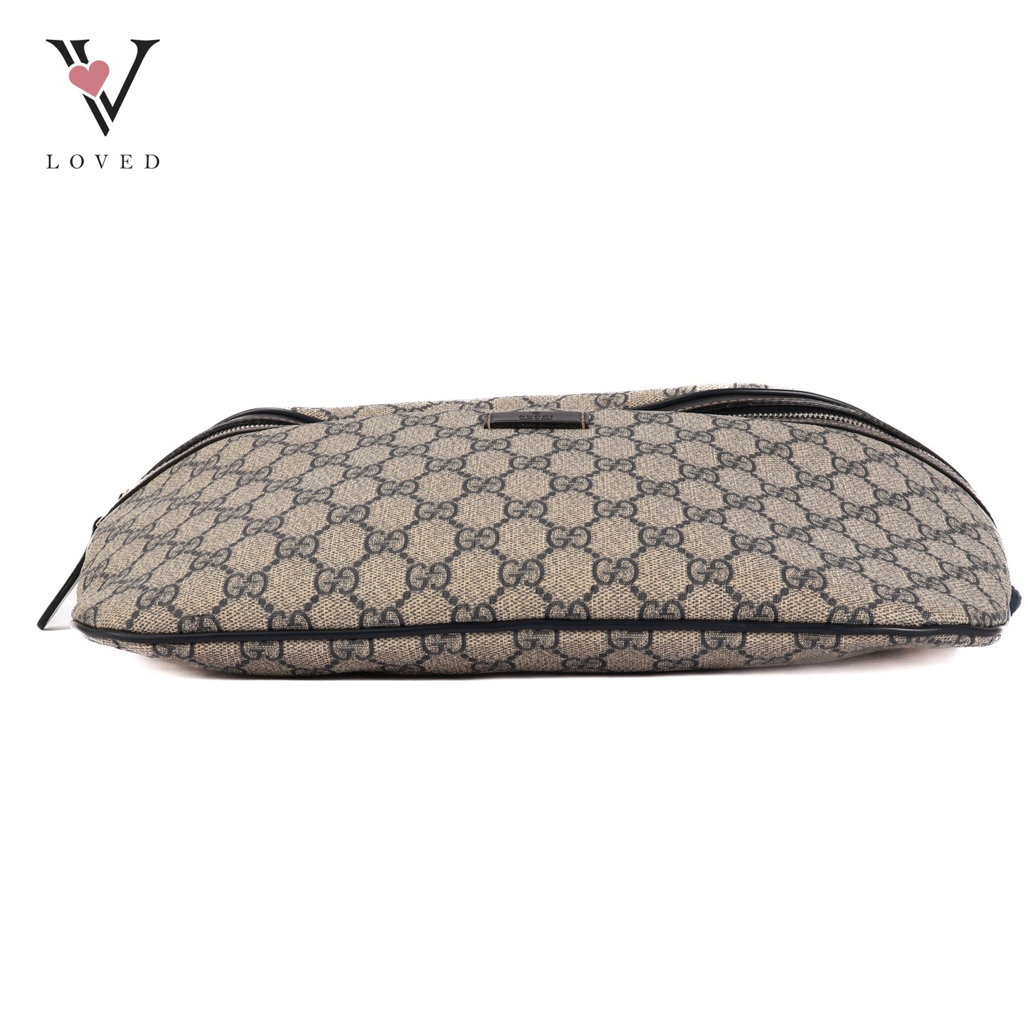 GG Supreme Body Bag In Gray Navy PVC Leather