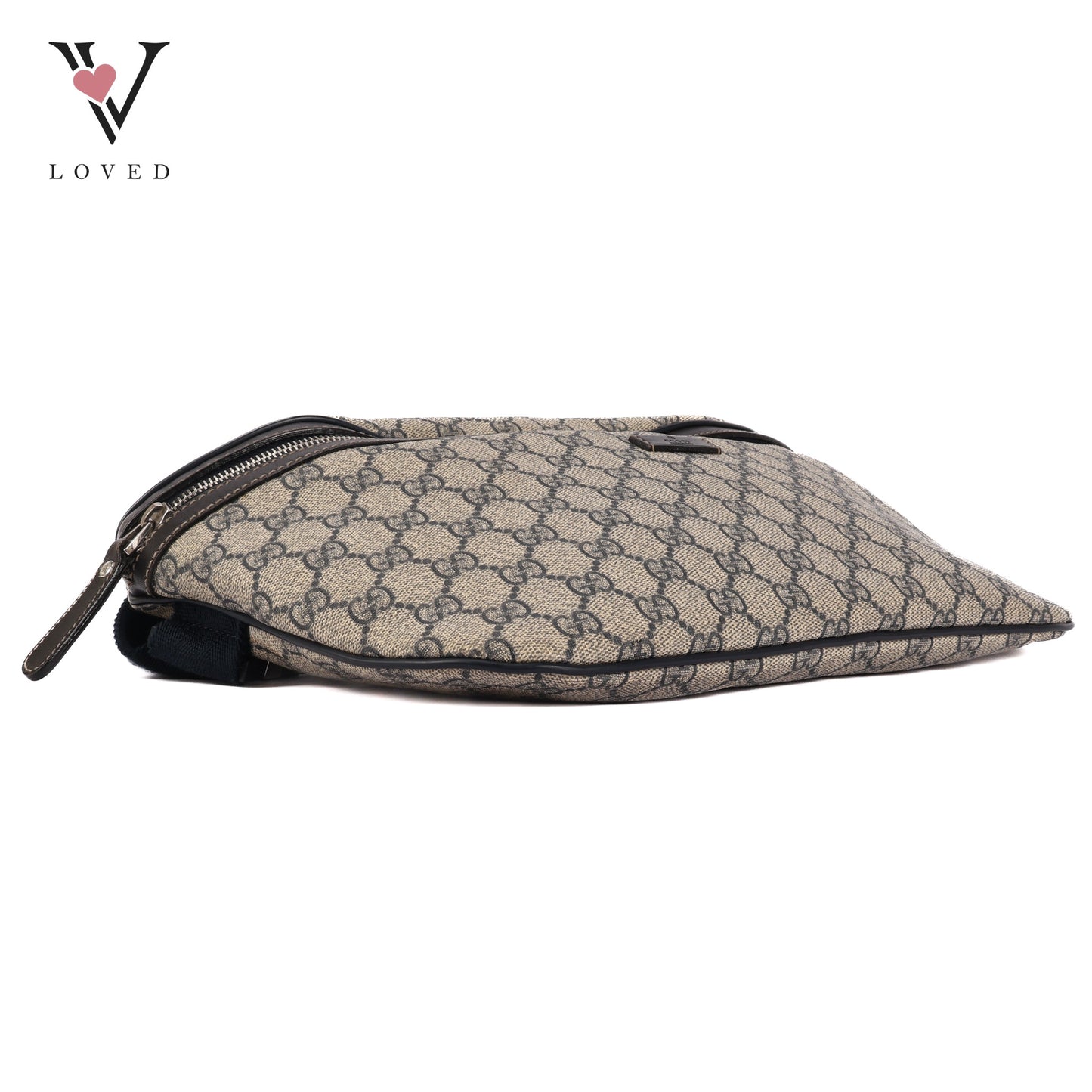 GG Supreme Body Bag In Gray Navy PVC Leather