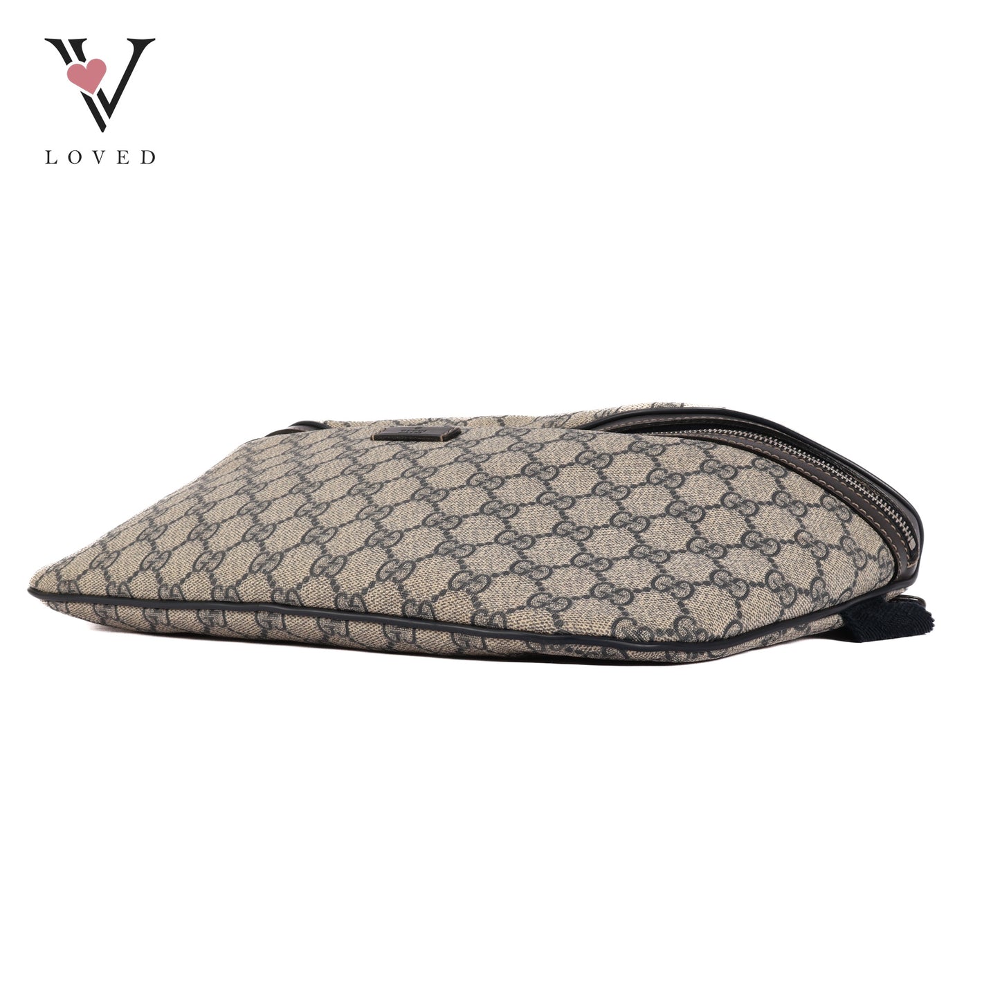 GG Supreme Body Bag In Gray Navy PVC Leather