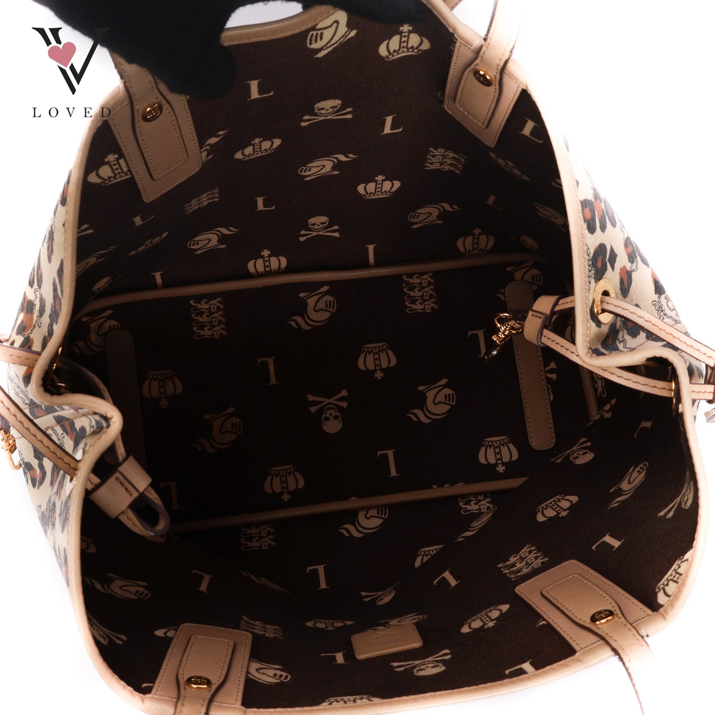 Visetos Leopard Print Leather Tote Bag