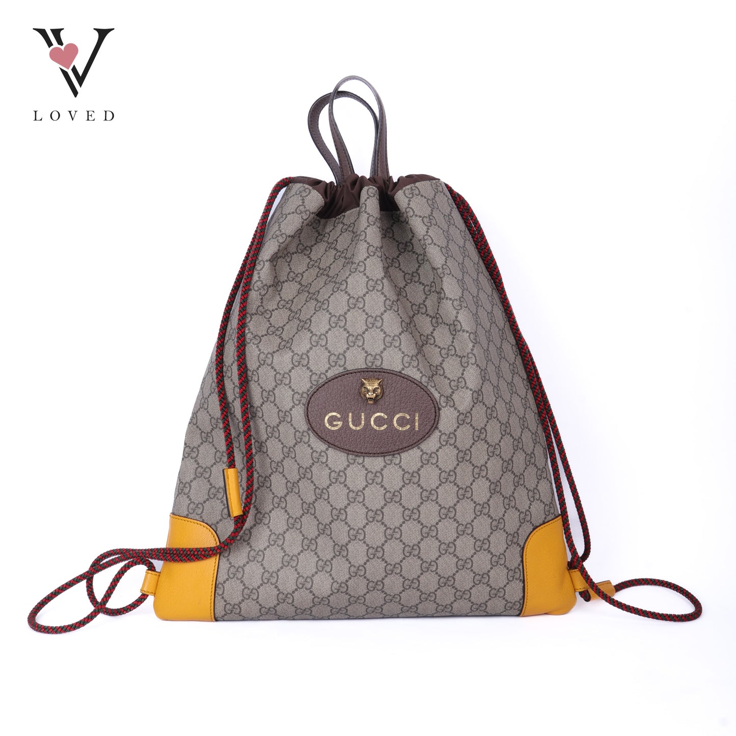 Brown GG Supreme Neo Vintage Drawstring Backpack