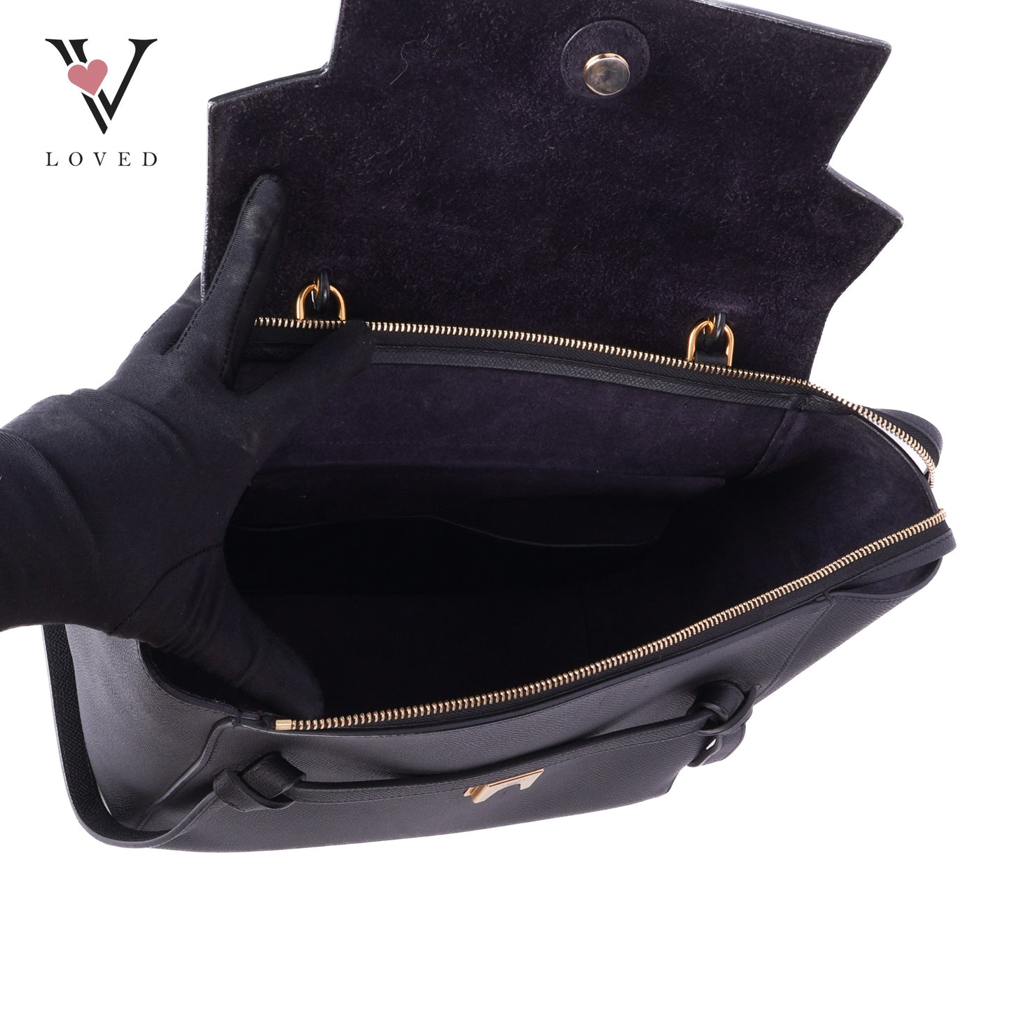 Black Leather Mini Belt Bag