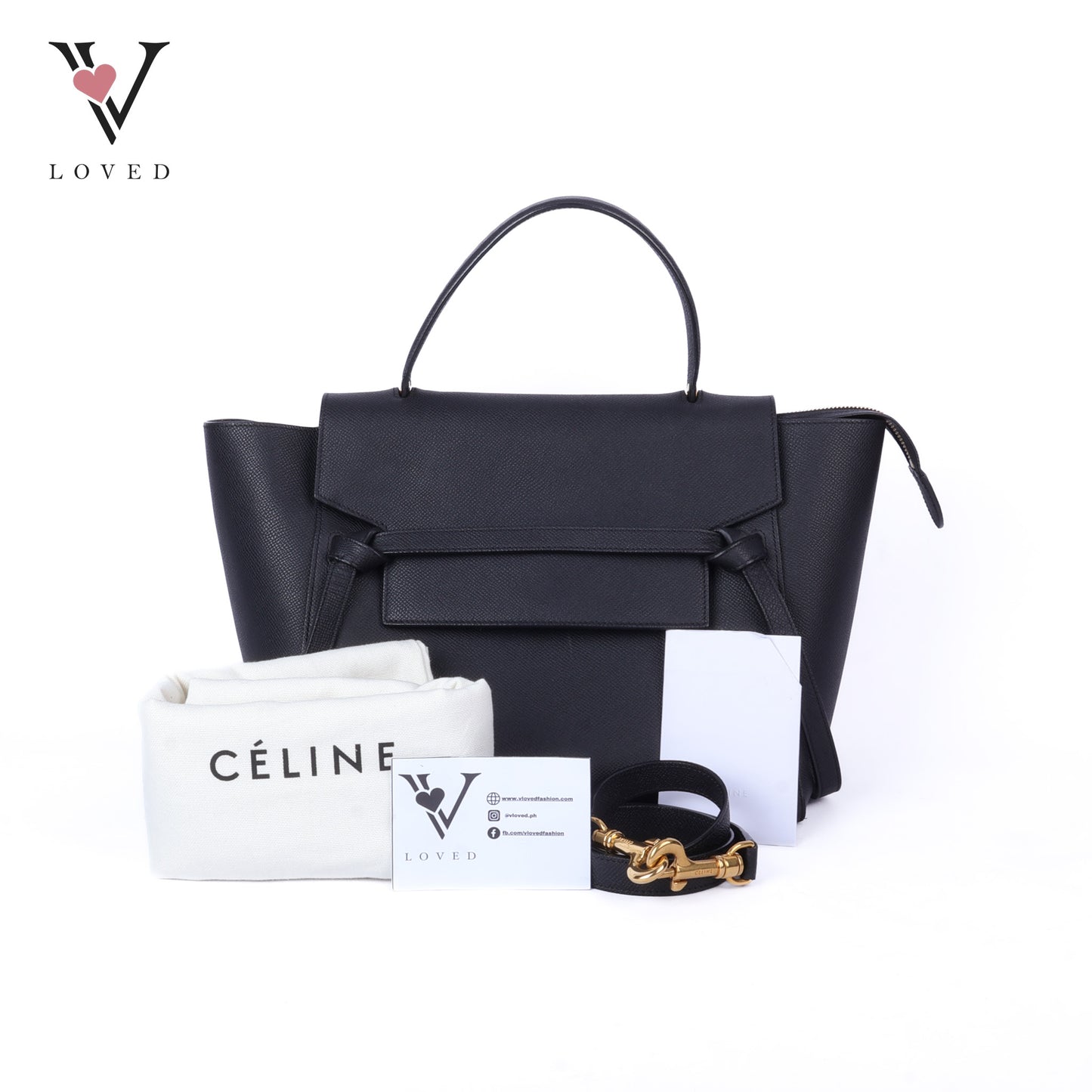 Black Leather Mini Belt Bag
