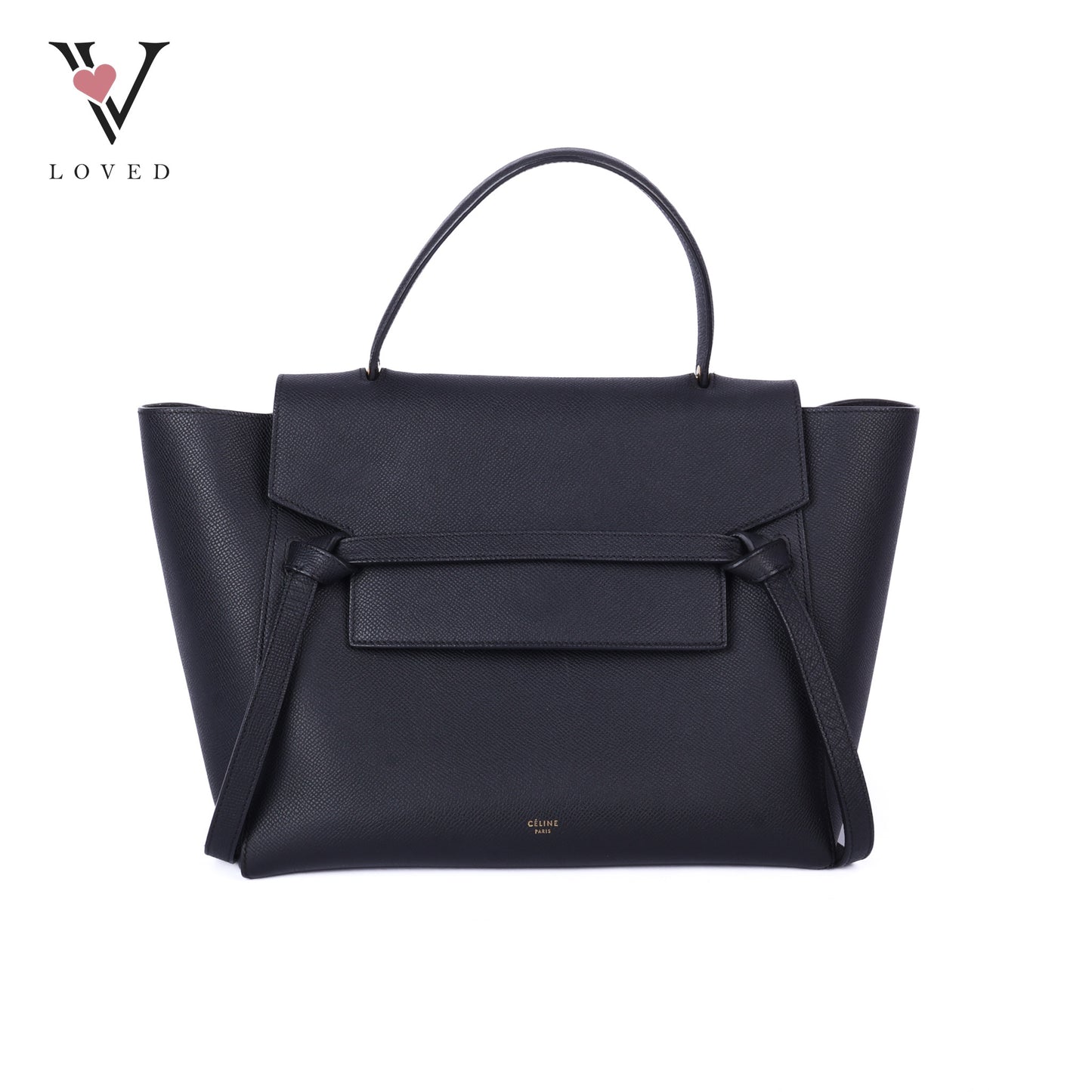 Black Leather Mini Belt Bag