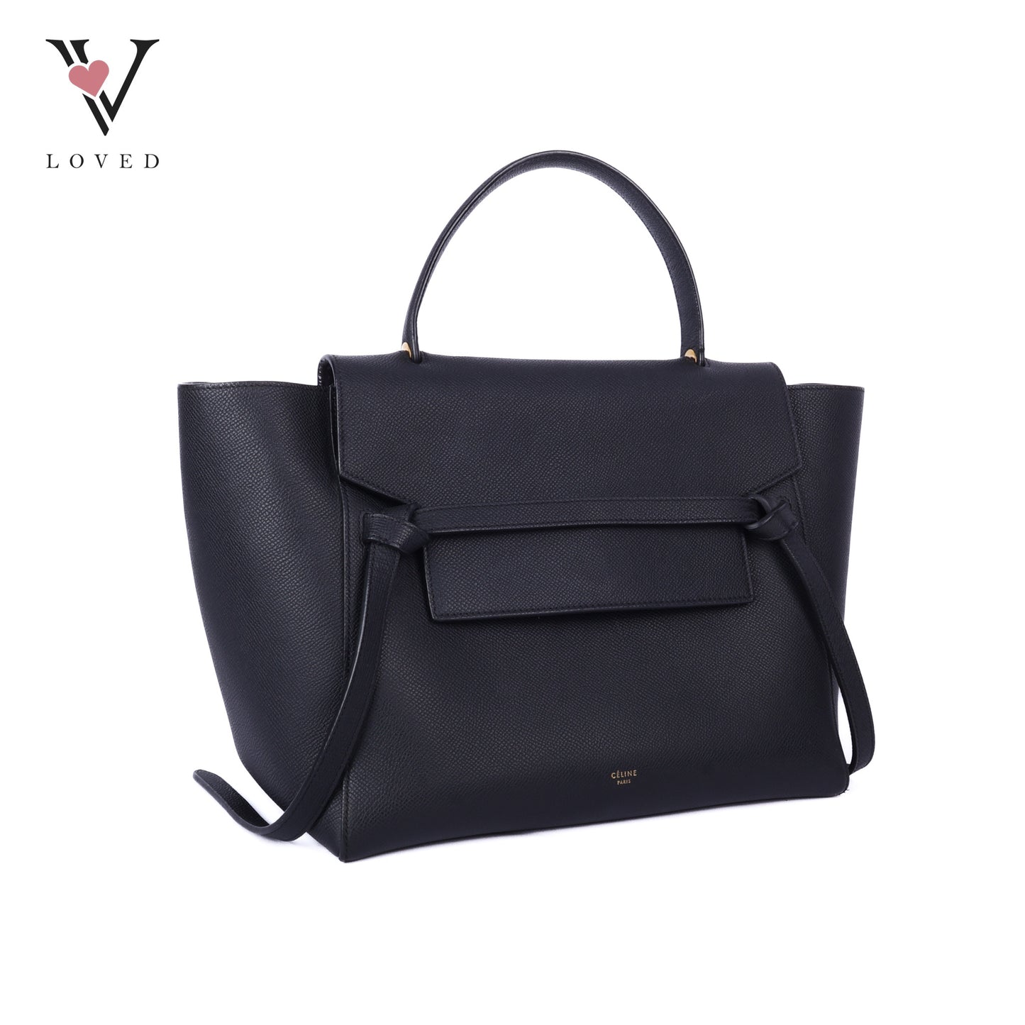 Black Leather Mini Belt Bag