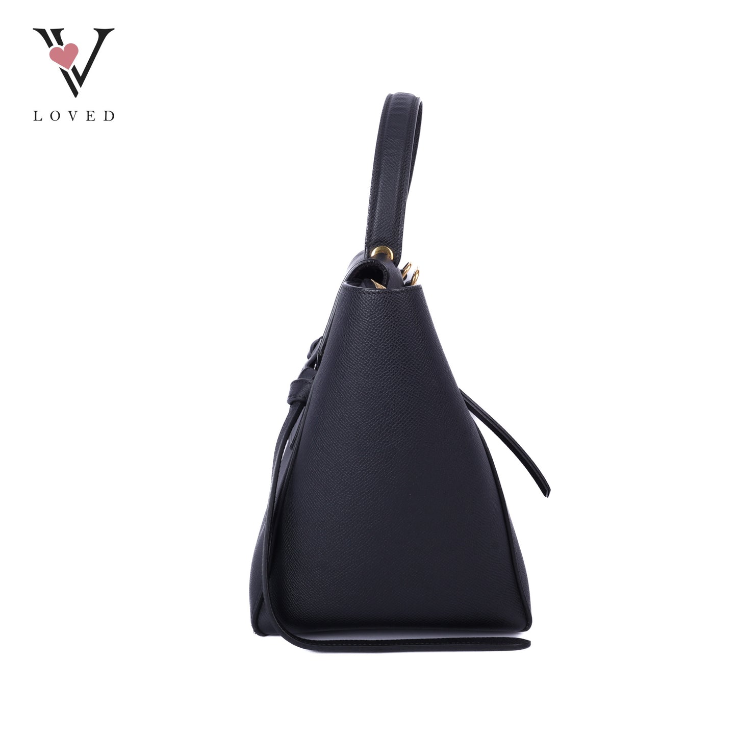 Black Leather Mini Belt Bag