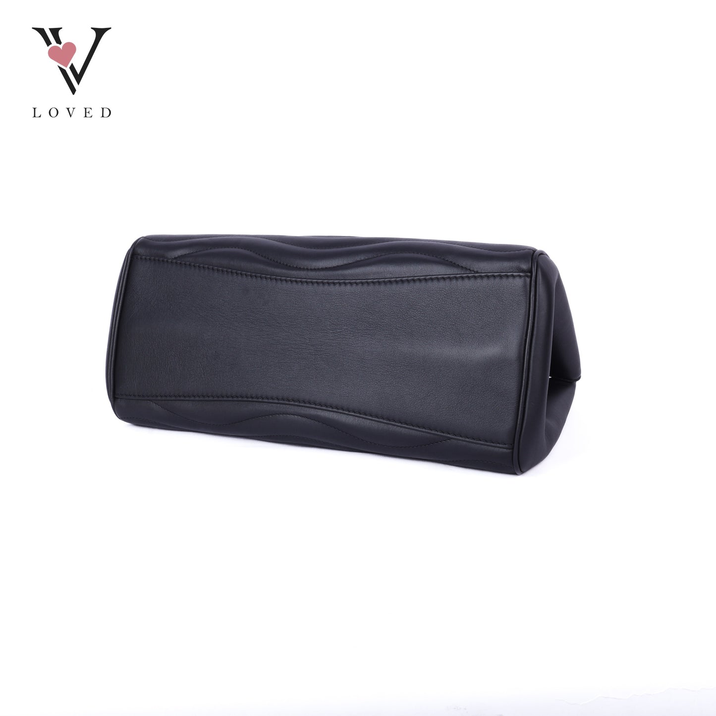 Noir Calf Leather New Wave Chain Tote Bag