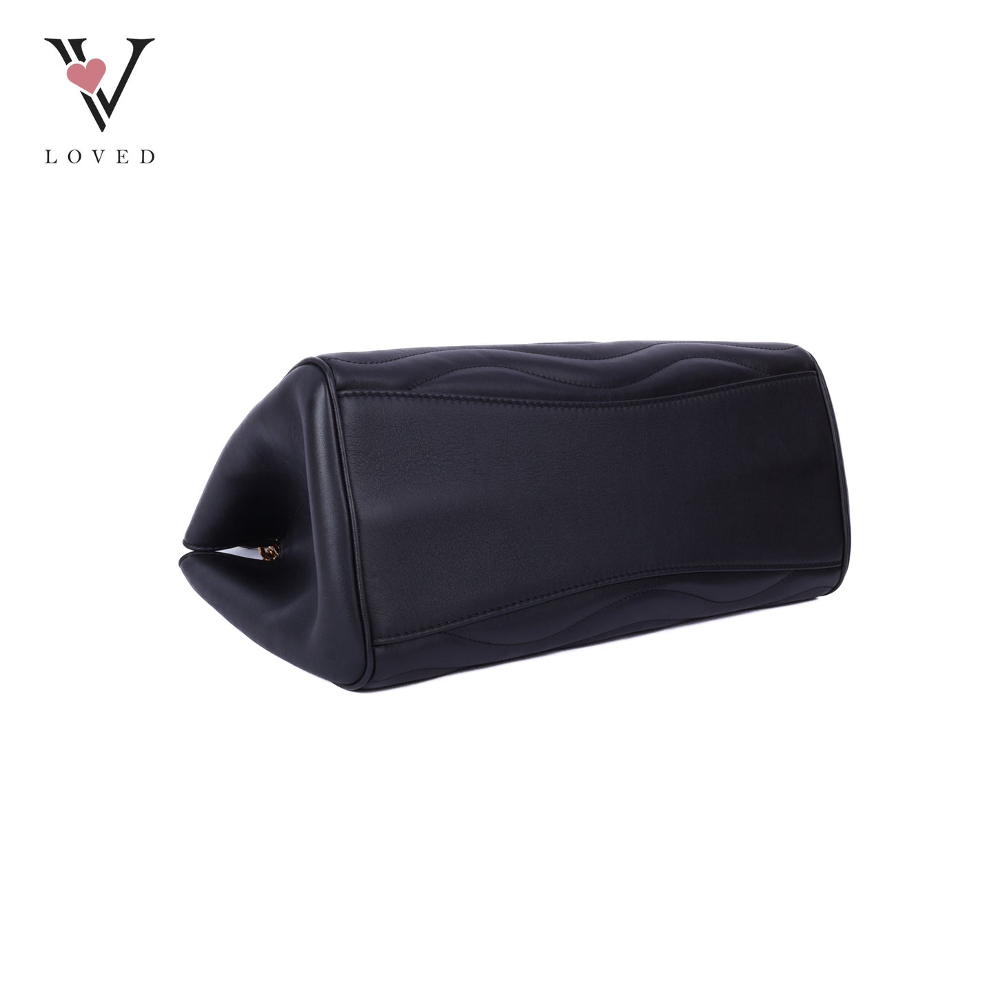 Noir Calf Leather New Wave Chain Tote Bag