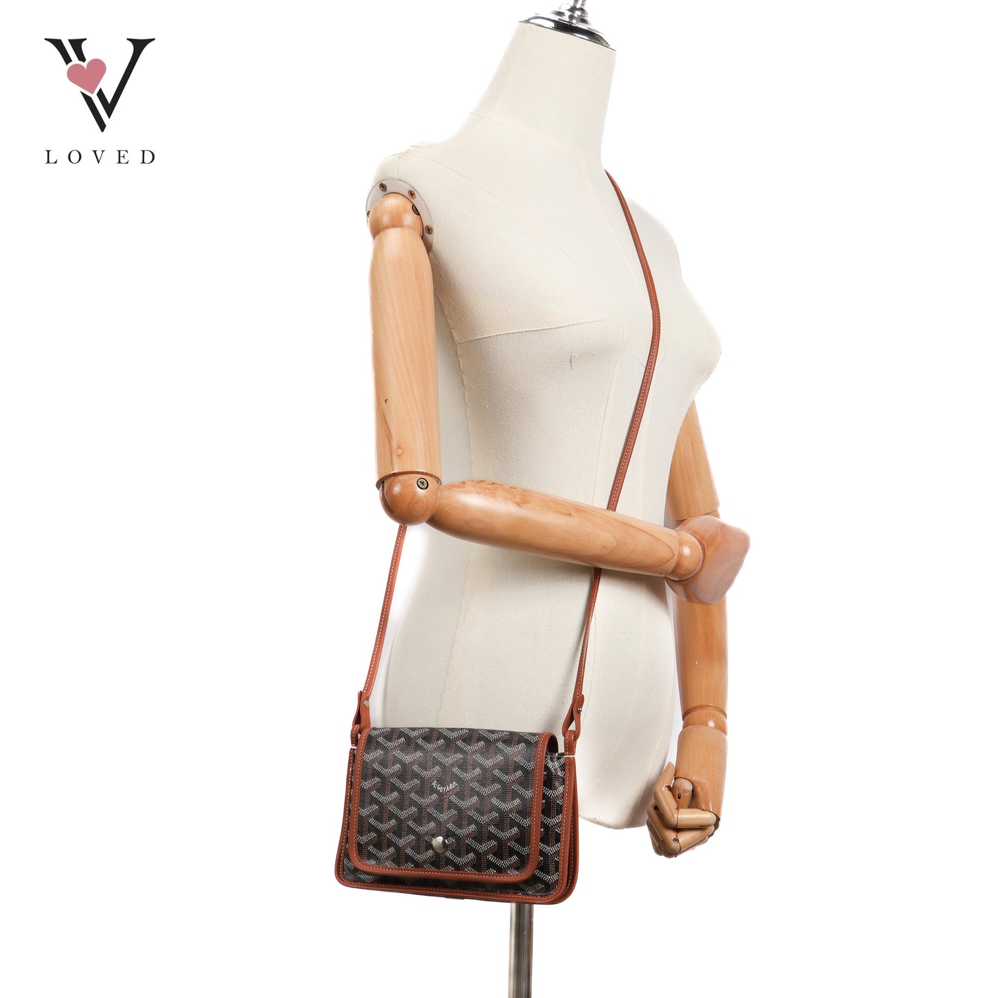 Goyardine In Brown Coated Canvas Plumet Crossbody Bag