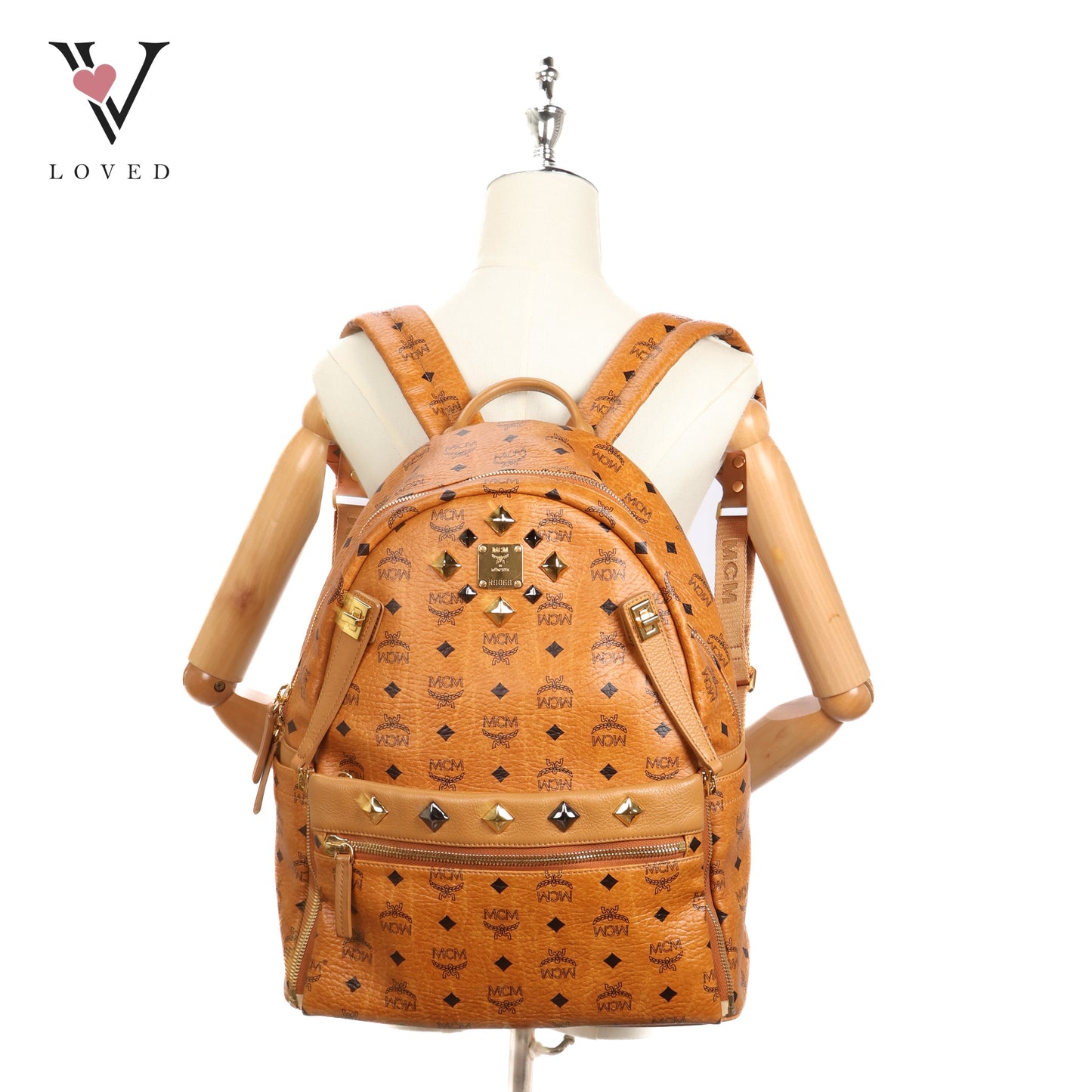 Dual Stark Backpack In Cognac Leather