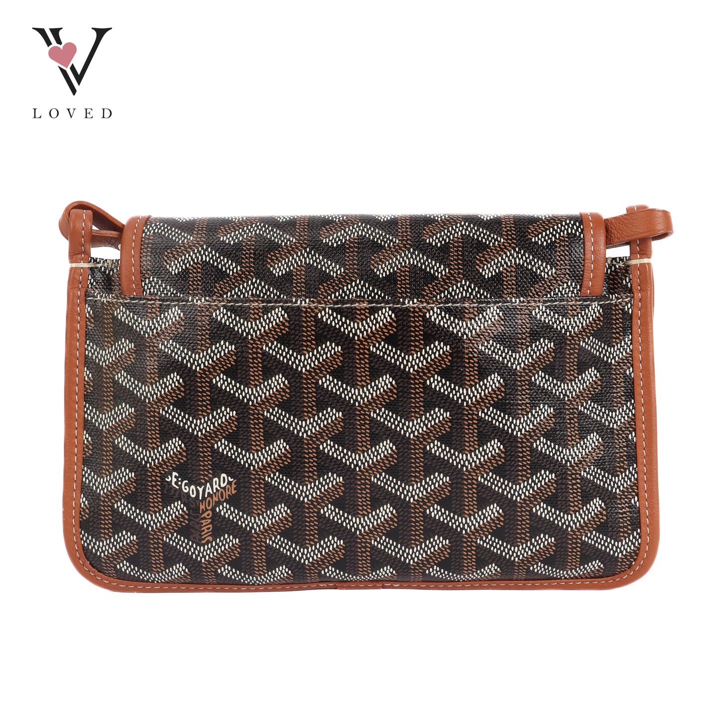 Goyardine In Brown Coated Canvas Plumet Crossbody Bag