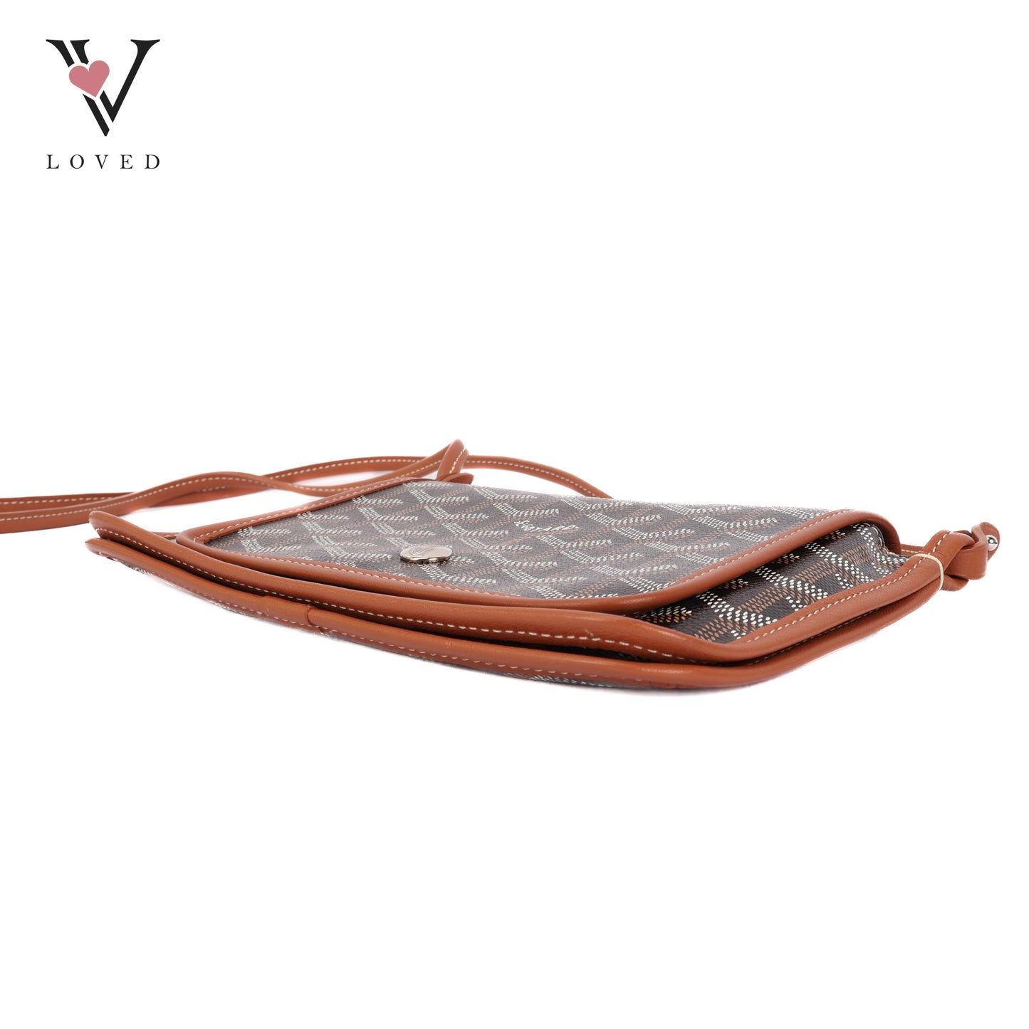 Goyardine In Brown Coated Canvas Plumet Crossbody Bag