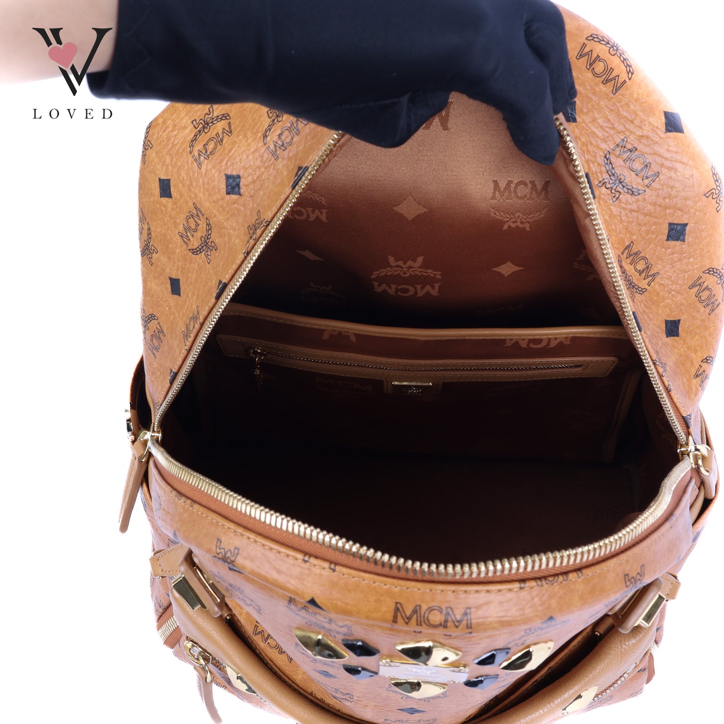 Dual Stark Backpack In Cognac Leather